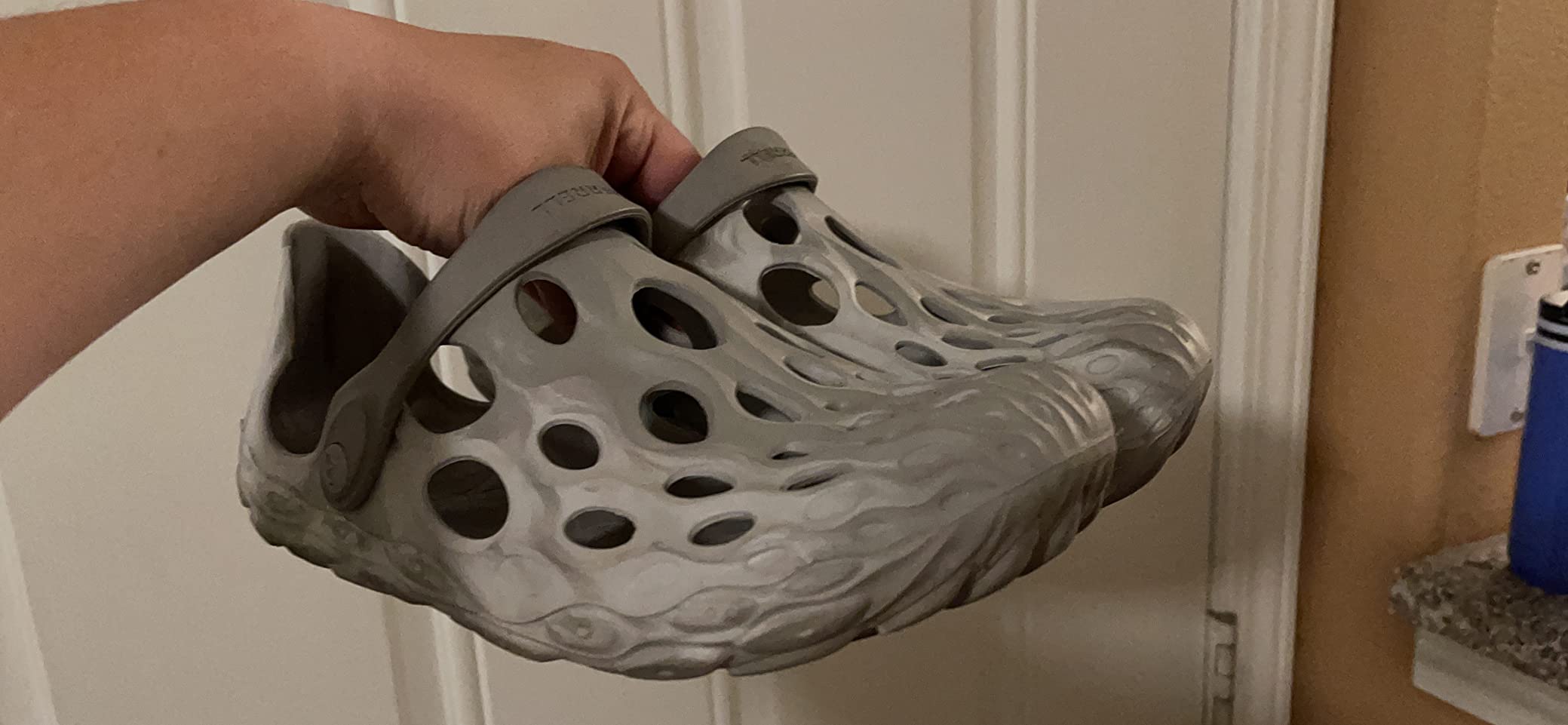 Final product shot of Merrell Hydro Mocs showcasing their unique design and practical water shoe construction