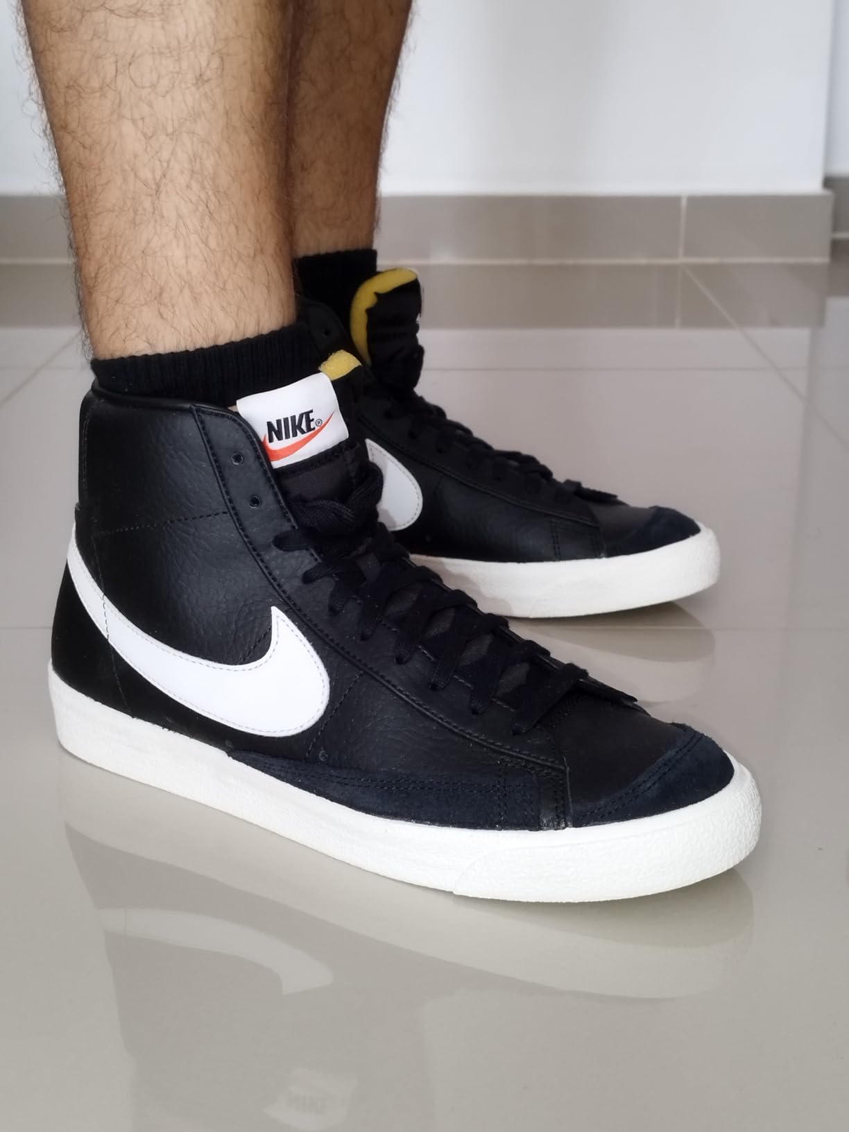 Nike Blazer Mid 77 Jumbo showing ankle collar and heel construction for comfort analysis
