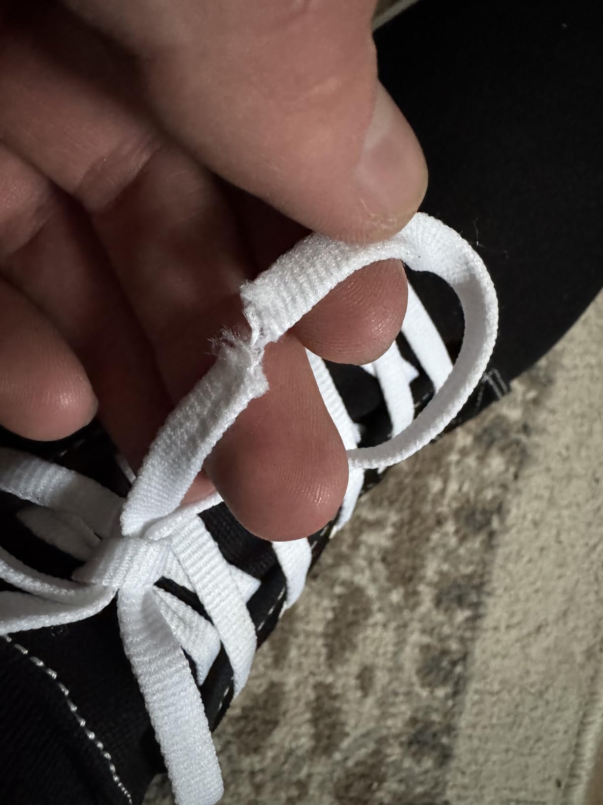 Close-up of WHITIN sneaker sole pattern and zero drop design