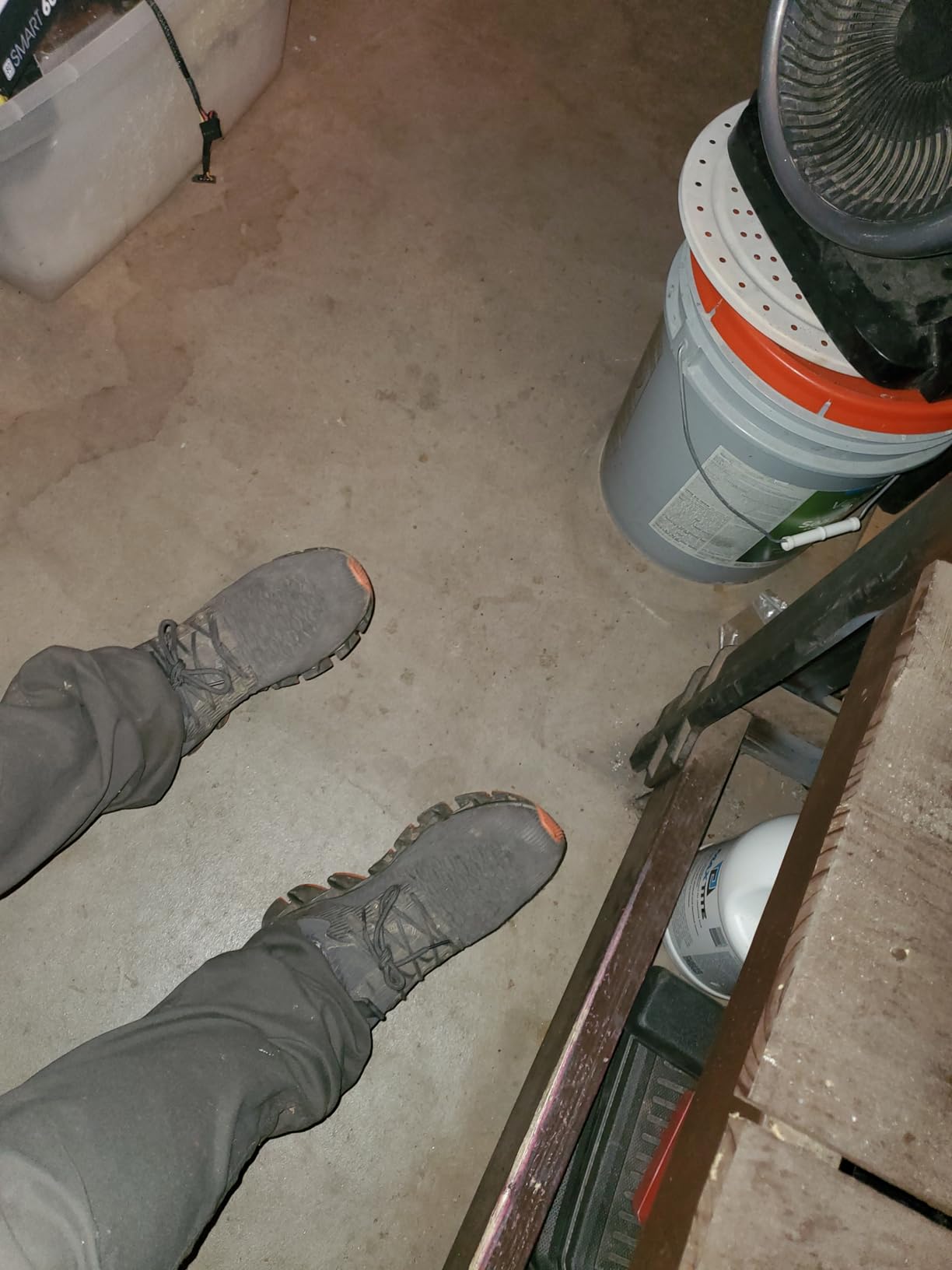 Men's blade shoes worn during work showing practical use and comfort during standing