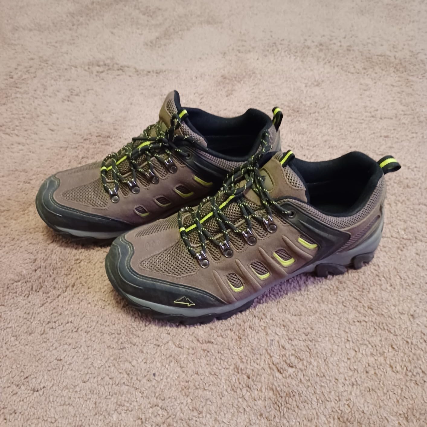 Final assessment view of NORTIV 8 hiking shoes showing overall construction and design