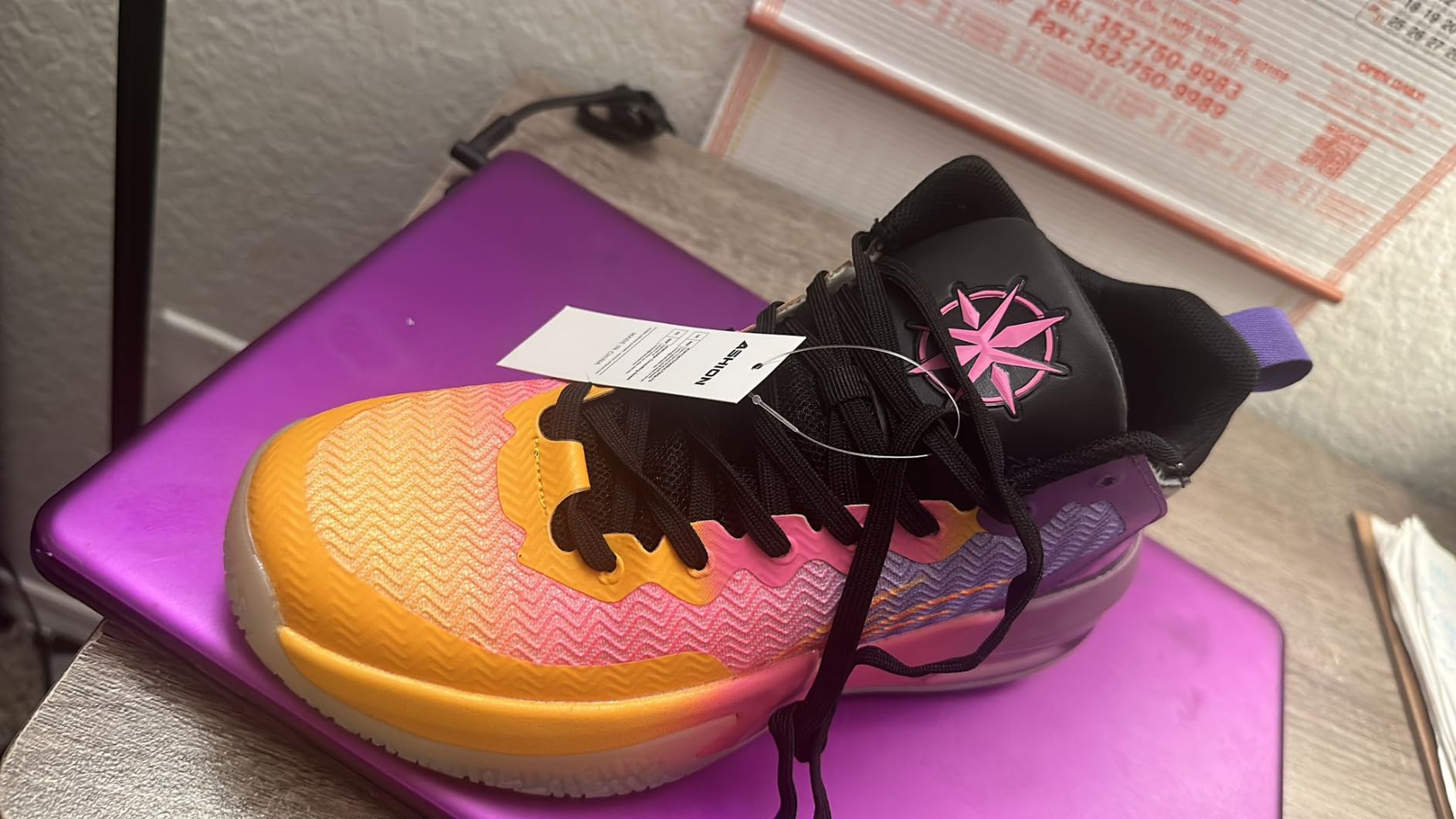 ASHION kids basketball shoes size and fit comparison showing true to size fitting