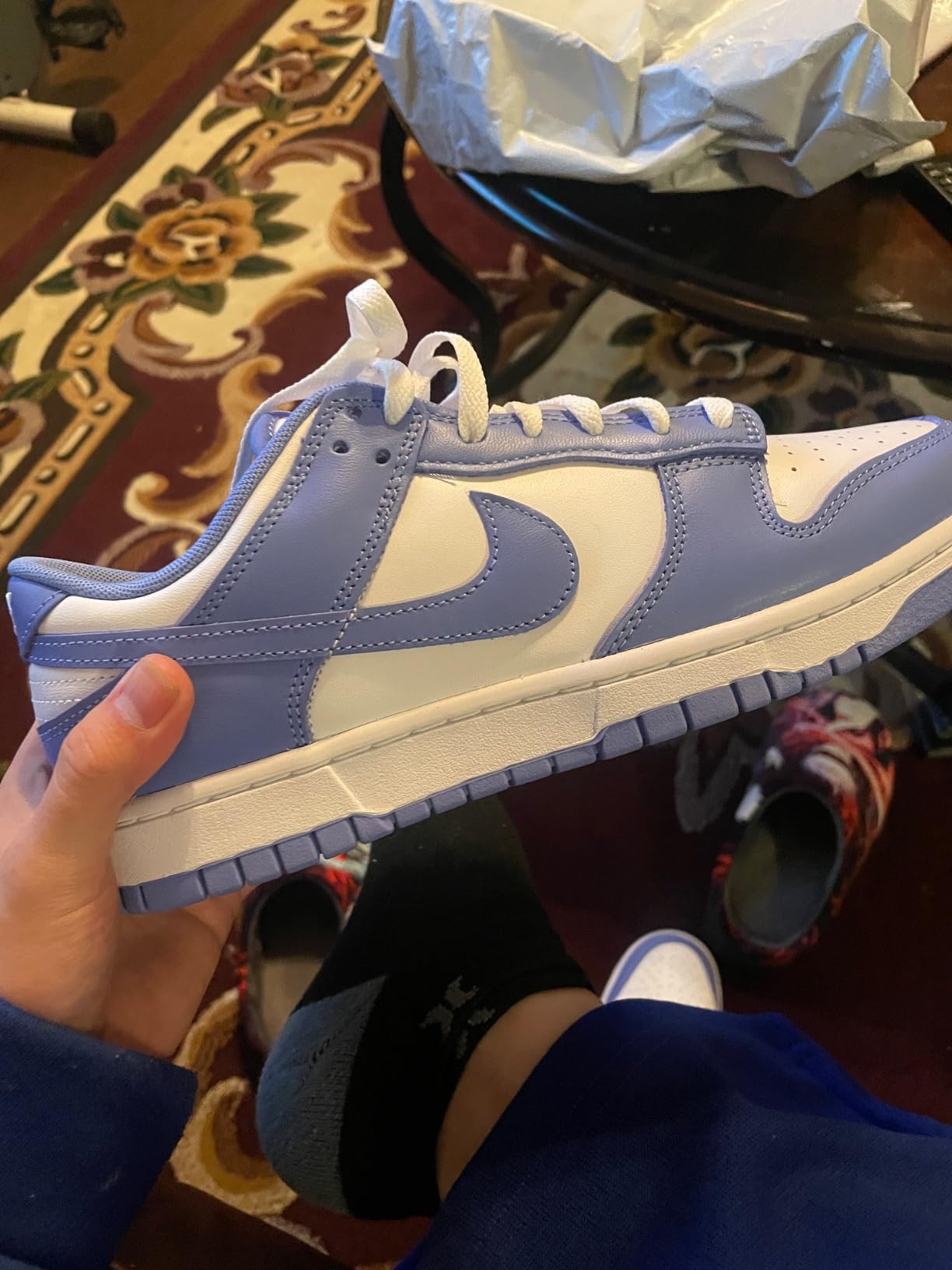 Nike Dunk Low side profile showing classic basketball shoe silhouette and proportions