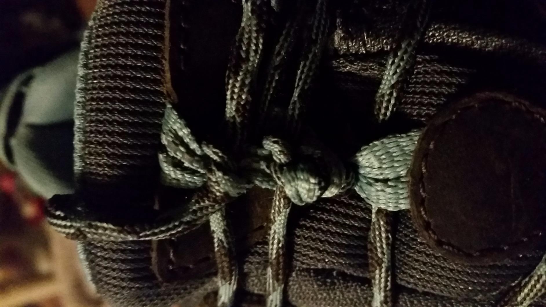 Creative lacing technique to address heel slippage in KEEN Targhee II