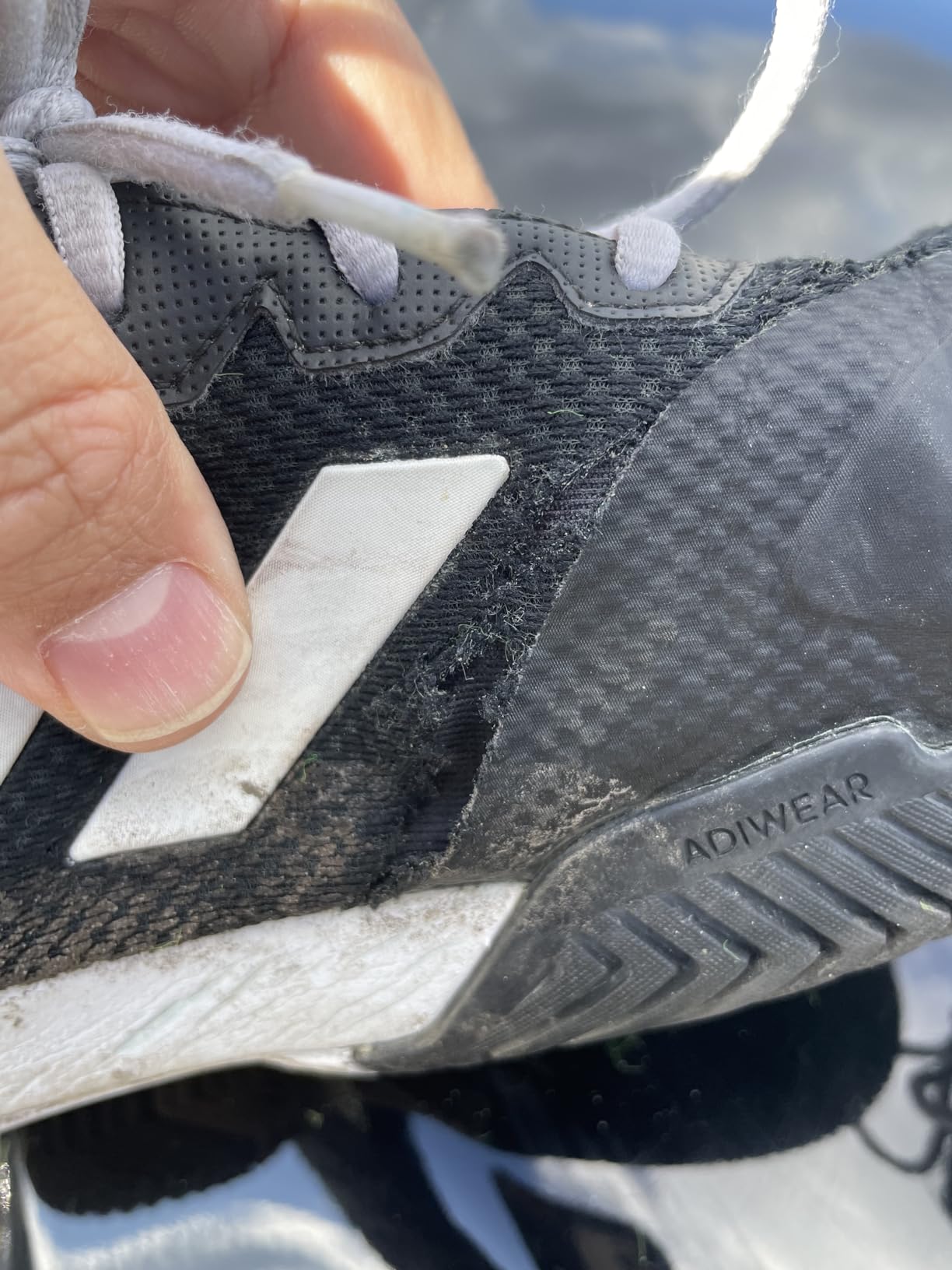 Adidas Gamecourt M construction details showing promised breathable upper and durable materials