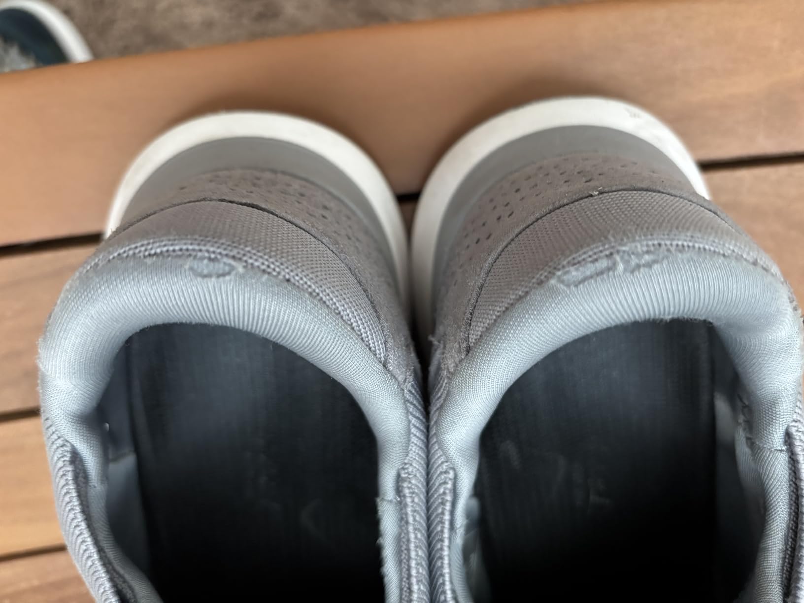Another example of heel area deterioration showing wear patterns