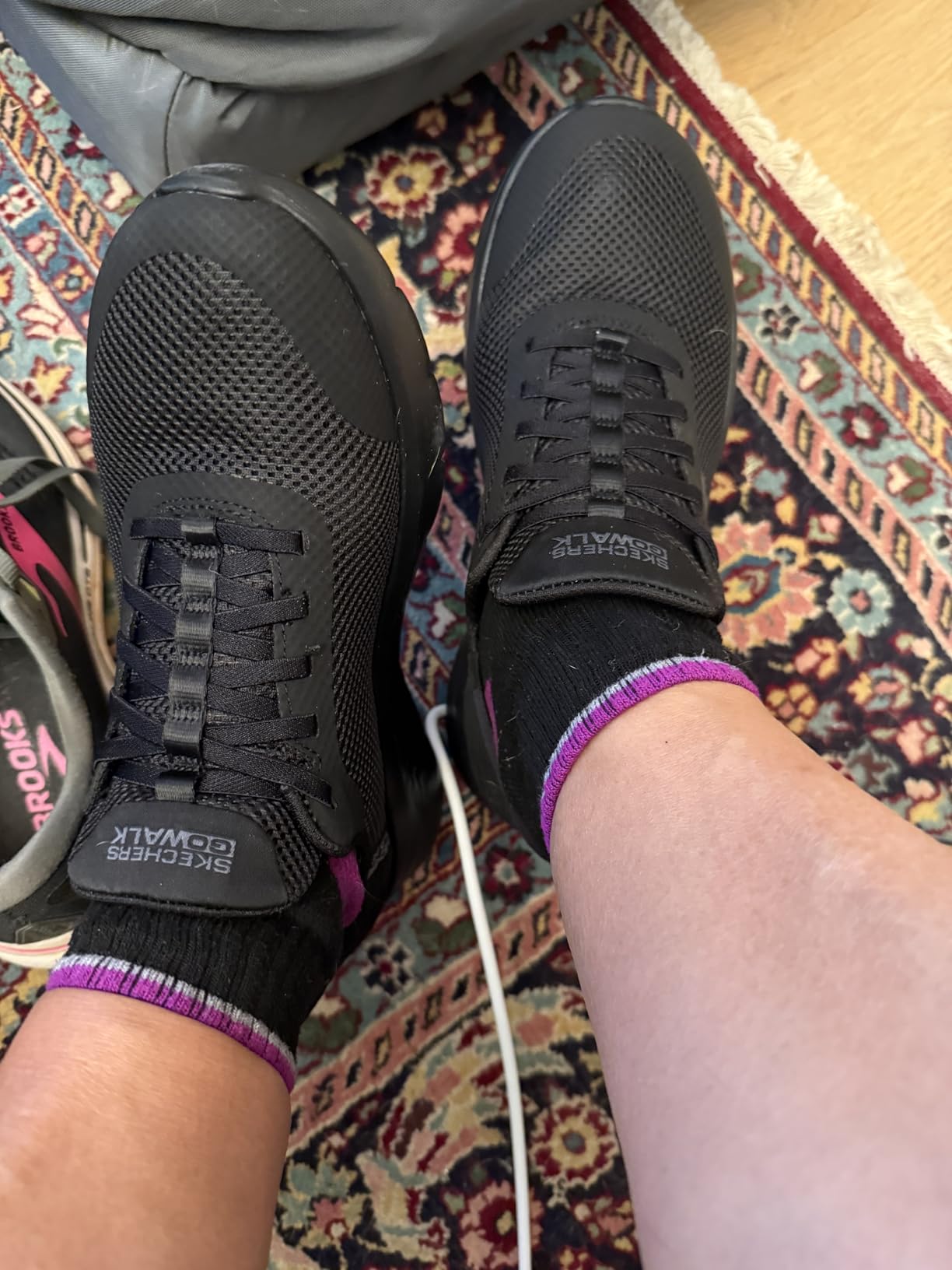 Comparison showing Skechers Go Walk Flex design details and construction quality for daily wear