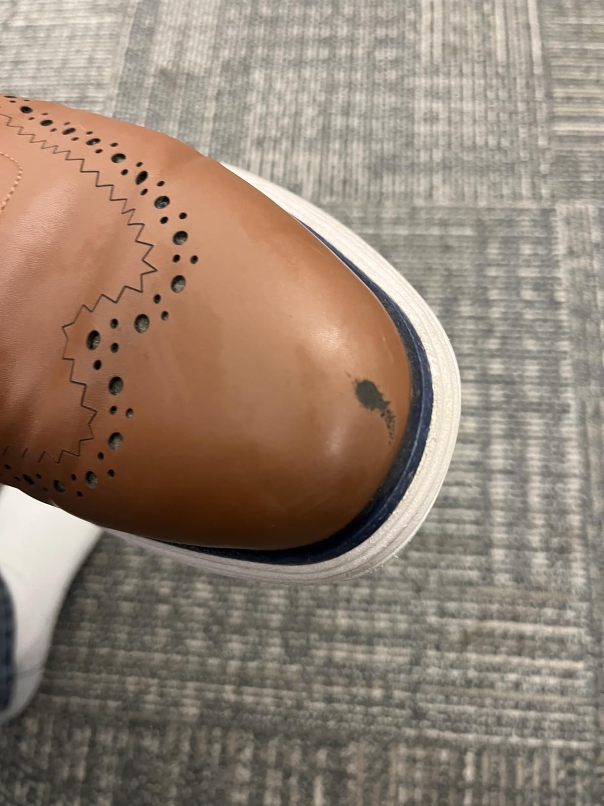Bruno Marc MaxFlex dress sneakers brown wingtip design showing professional styling
