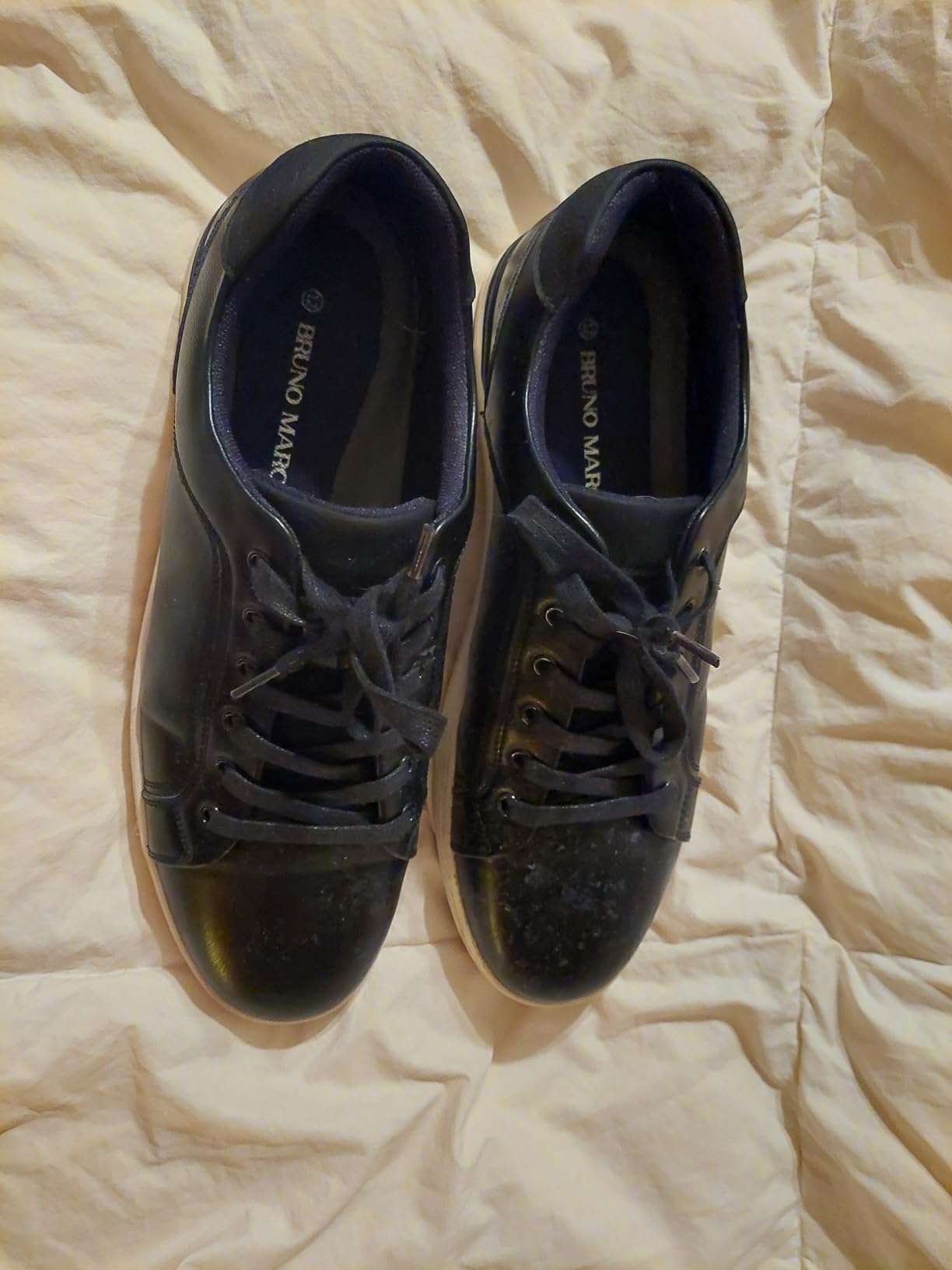 Bruno Marc sneakers worn showing how they look with business casual attire