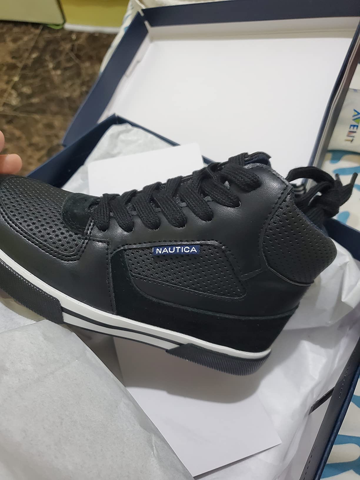 Final product shot of Nautica Kids Horizon sneaker showing overall design and construction