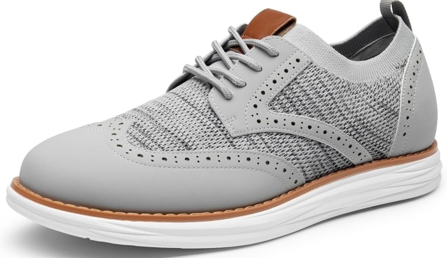 Bruno Marc KnitFlex technology close-up showing flexible mesh upper and cushioned insole
