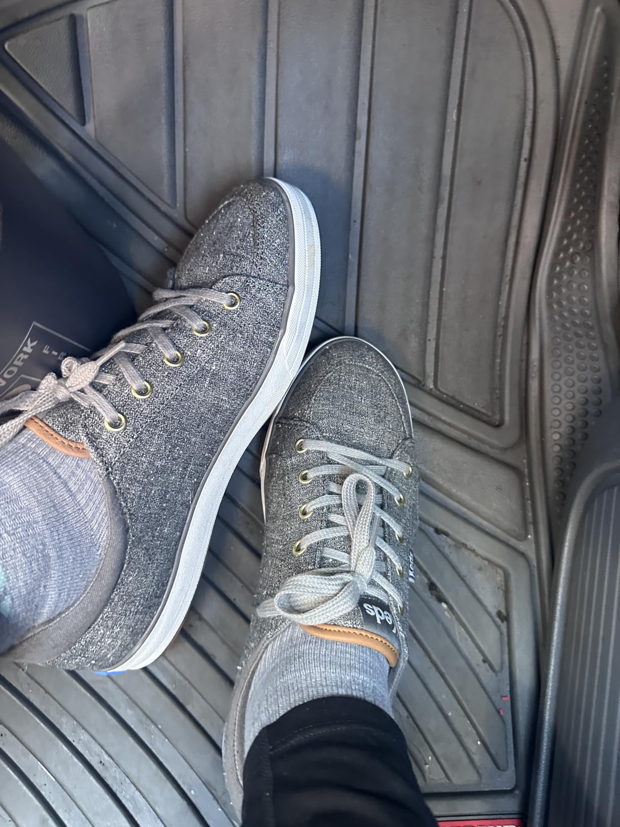 Close up view of Keds Center 2 showing lace-up design and padded collar construction