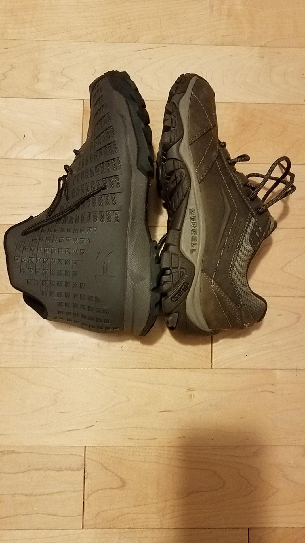 Comparison photo showing Merrell Adventure Lace against other hiking shoe brands and models