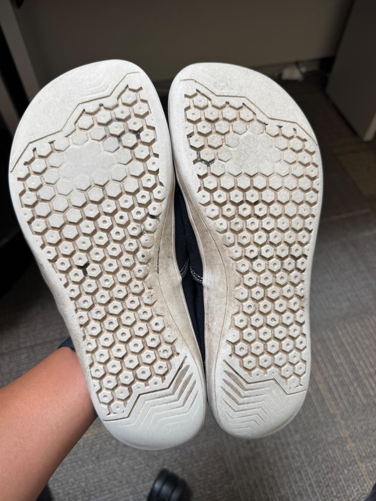 WHITIN barefoot sneakers worn during daily activities showing real-world usage