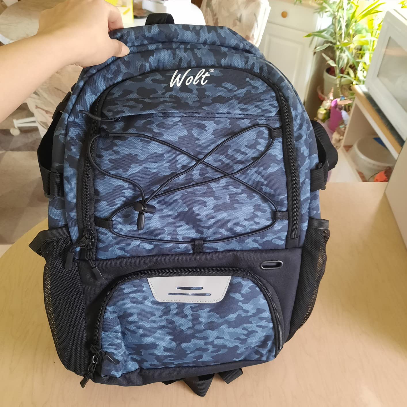 WOLT Basketball Backpack straps and comfort features including chest clip and padded shoulders