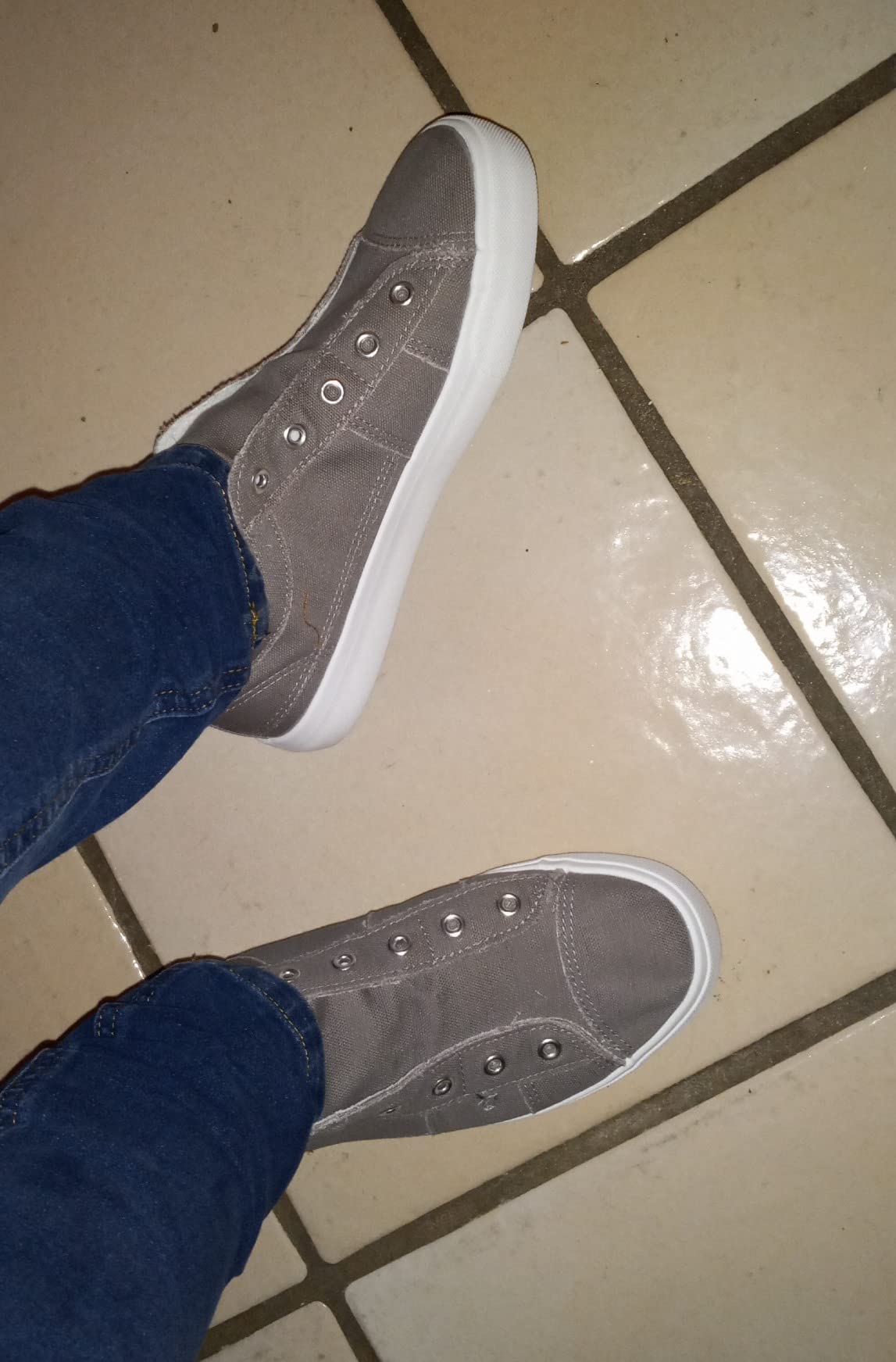 XRH slip-on sneakers lifestyle shot showing real-world wear and styling with everyday outfits