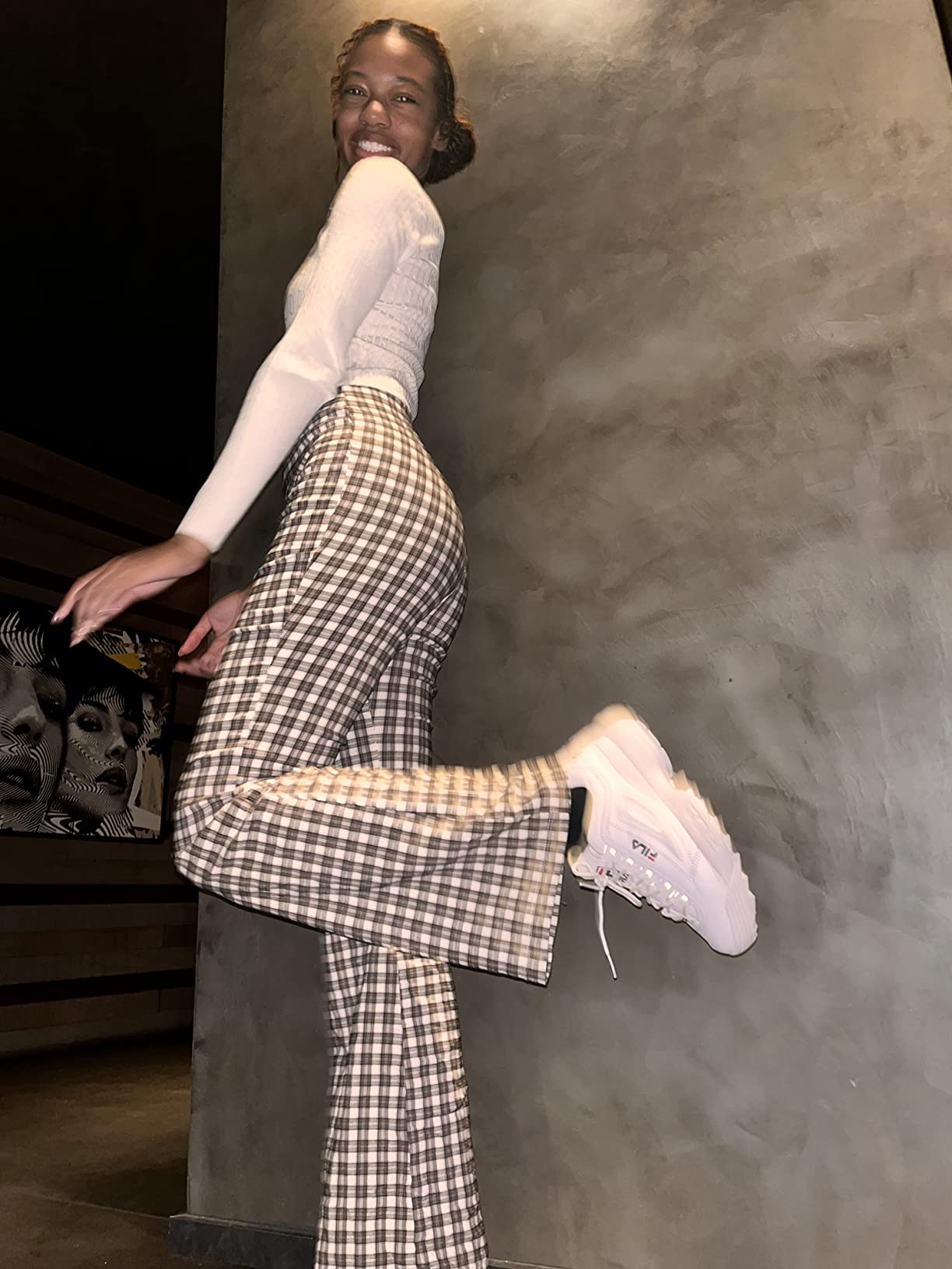 Customer photo showing real-world fit and styling of Fila Disruptor II sneakers