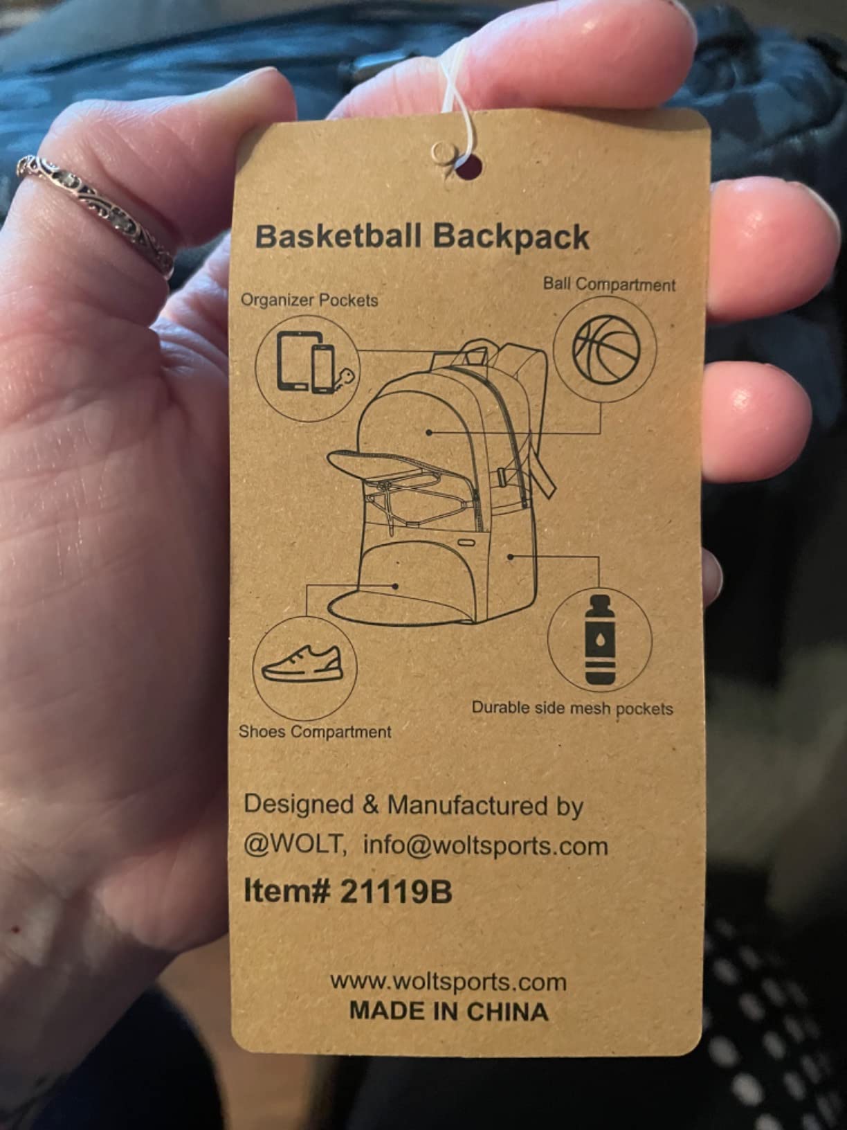 WOLT Basketball Backpack final assessment showing complete package and accessories