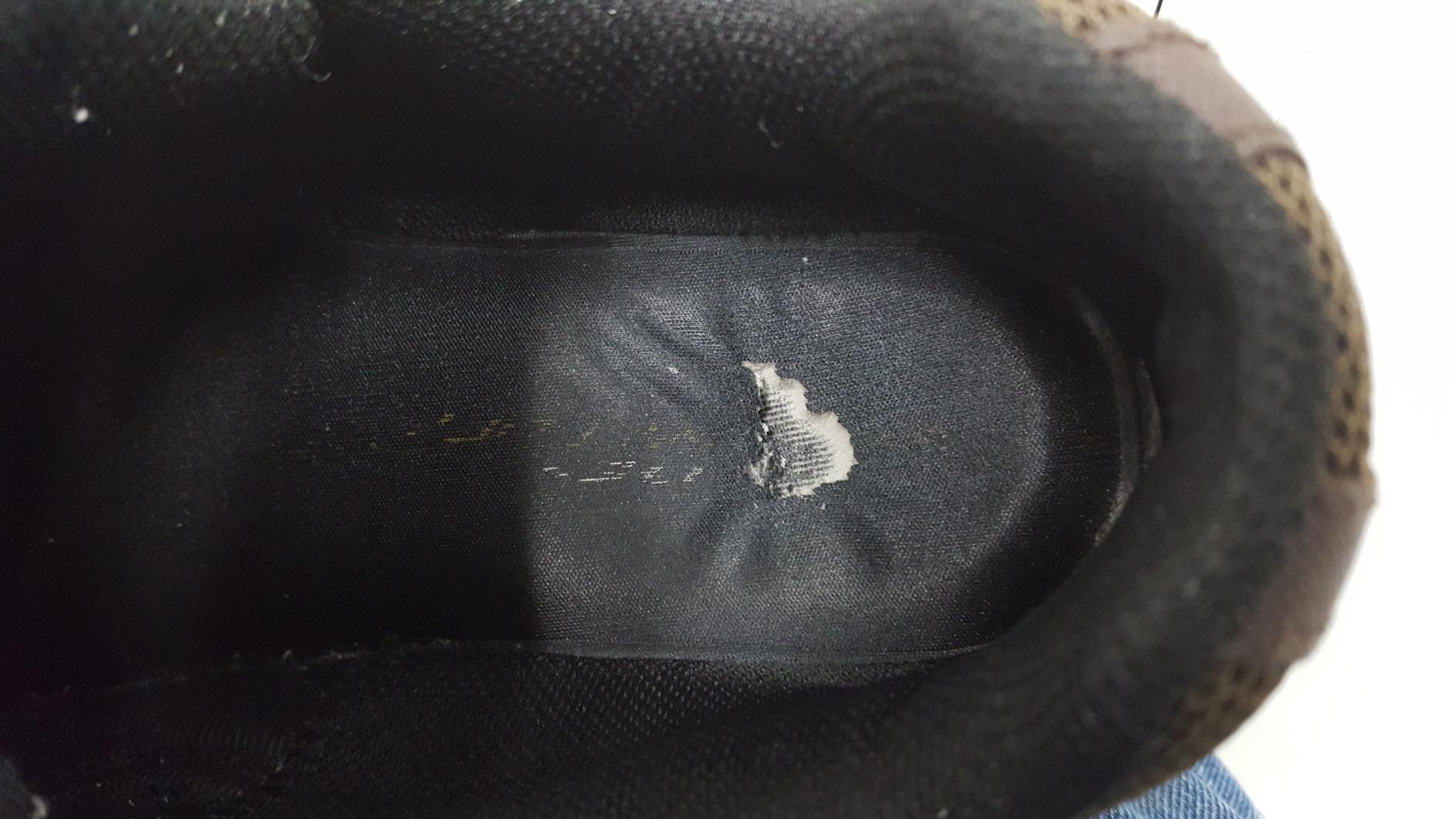 Skechers After Burn memory foam insole showing deterioration and holes after several months of wear