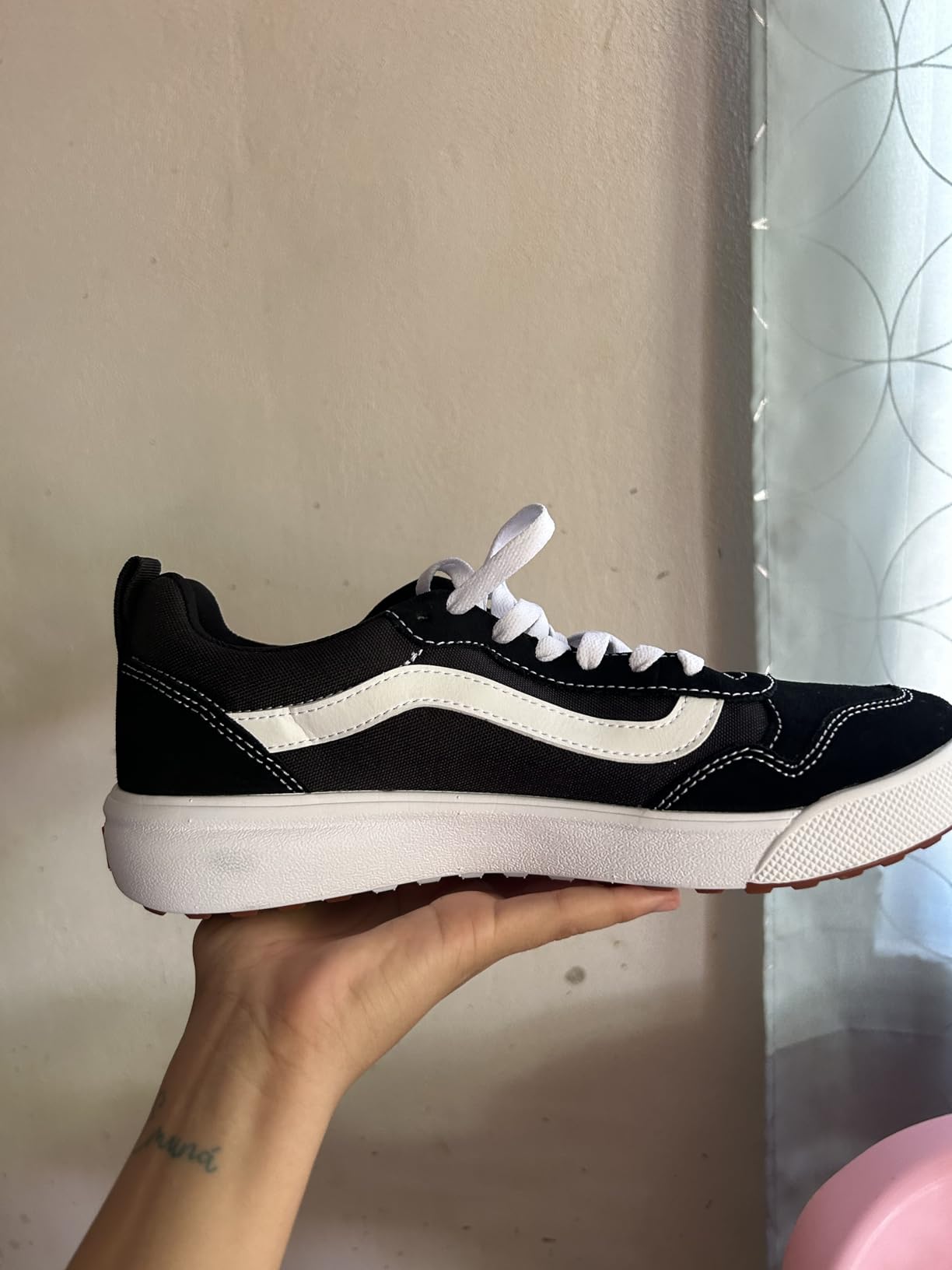 Vans Men's Range EXP two-tone grey showing outdoor hiking style with classic Vans sidestripe