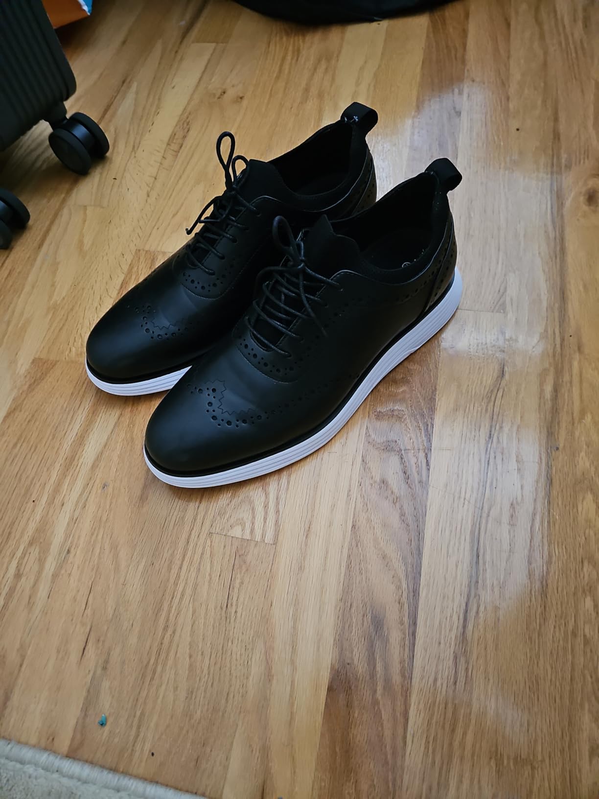 Testing the dress sneakers during a professional outdoor event
