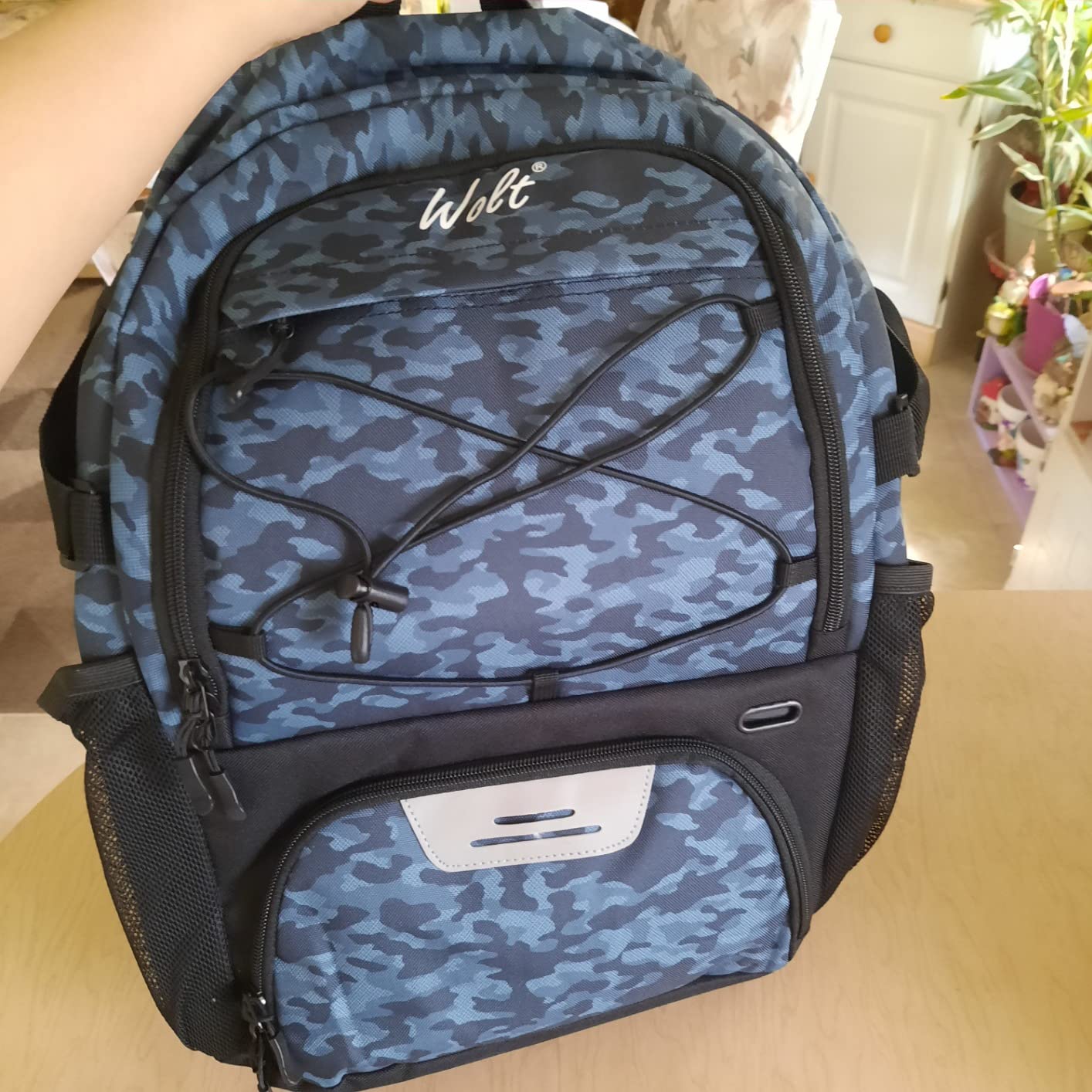 WOLT Basketball Backpack packed full showing storage capacity and organization