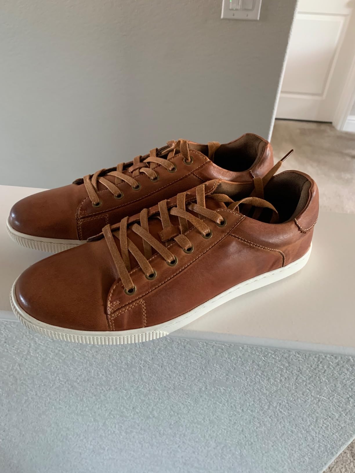 Jousen mens sneakers side profile showing classic sneaker silhouette and white rubber sole contrast