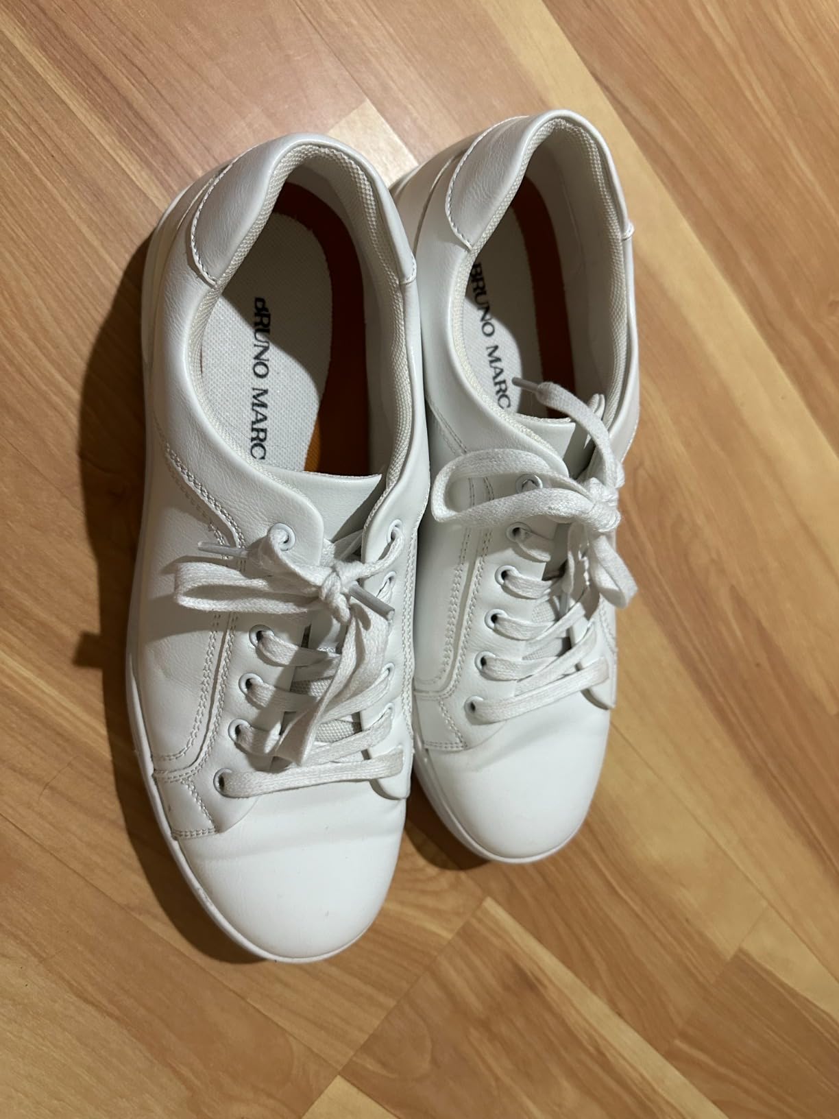 Bruno Marc Men's Casual Dress Sneakers white colorway showing clean design and leather-look upper