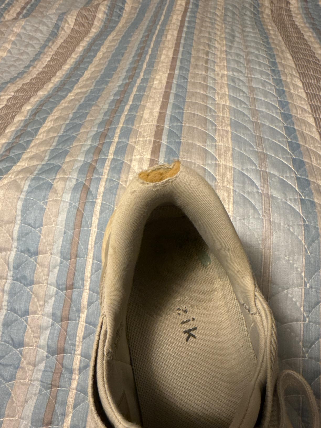 Interior view showing the cushioned footbed and breathable lining materials