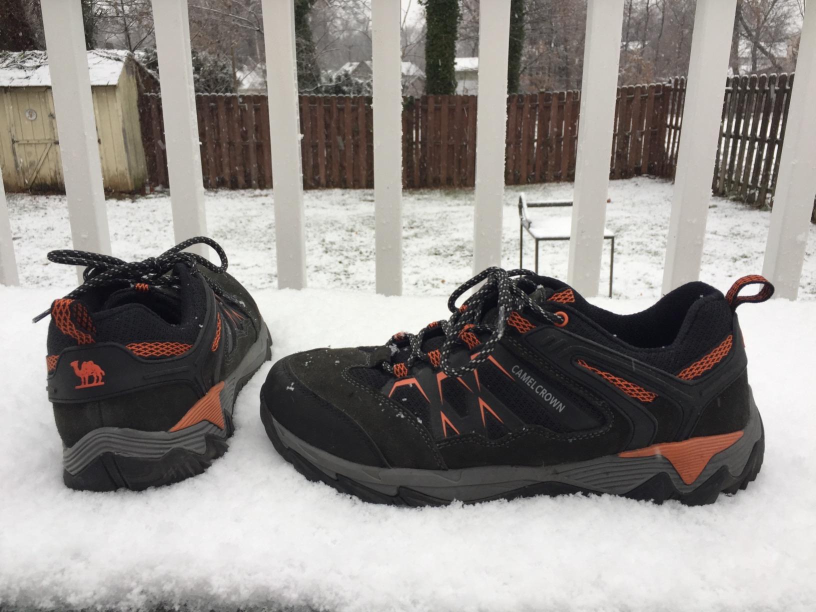 Final product shot of Camel Crown hiking shoes in outdoor setting