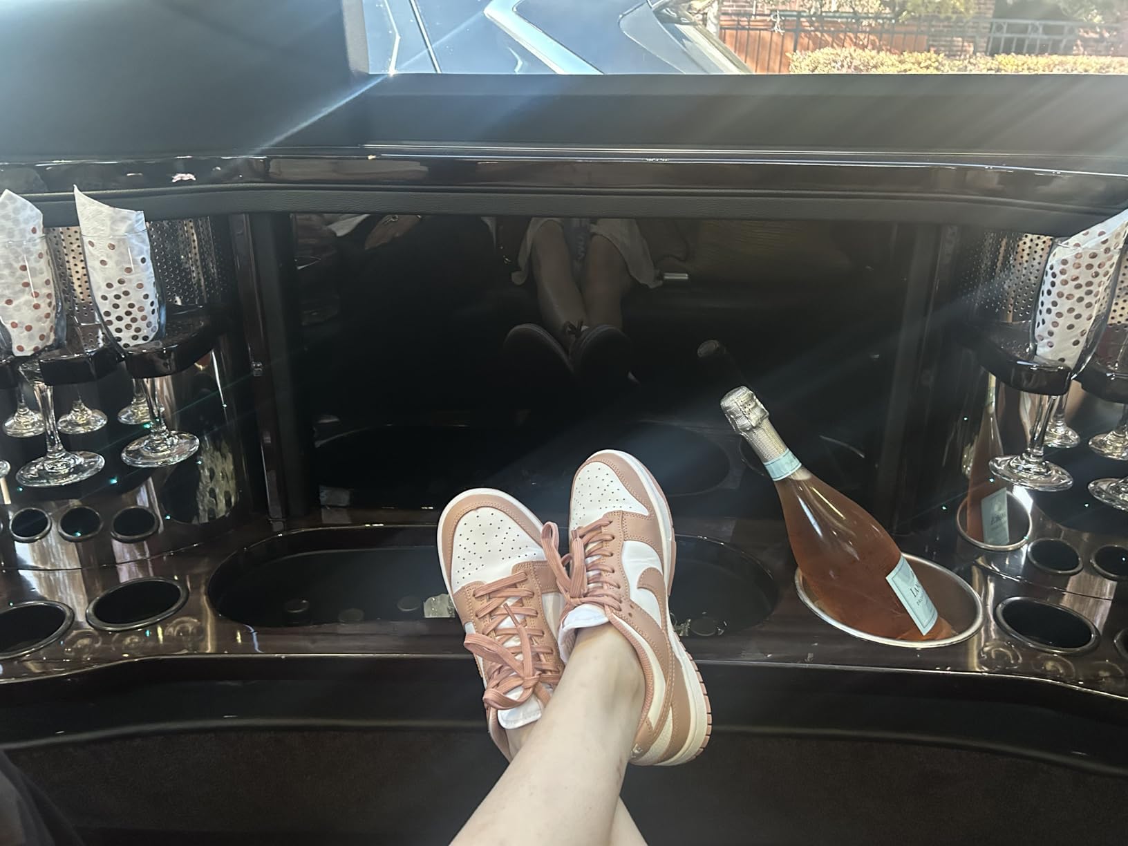 Nike Women Dunk Low on feet showing how they look with casual outfit styling