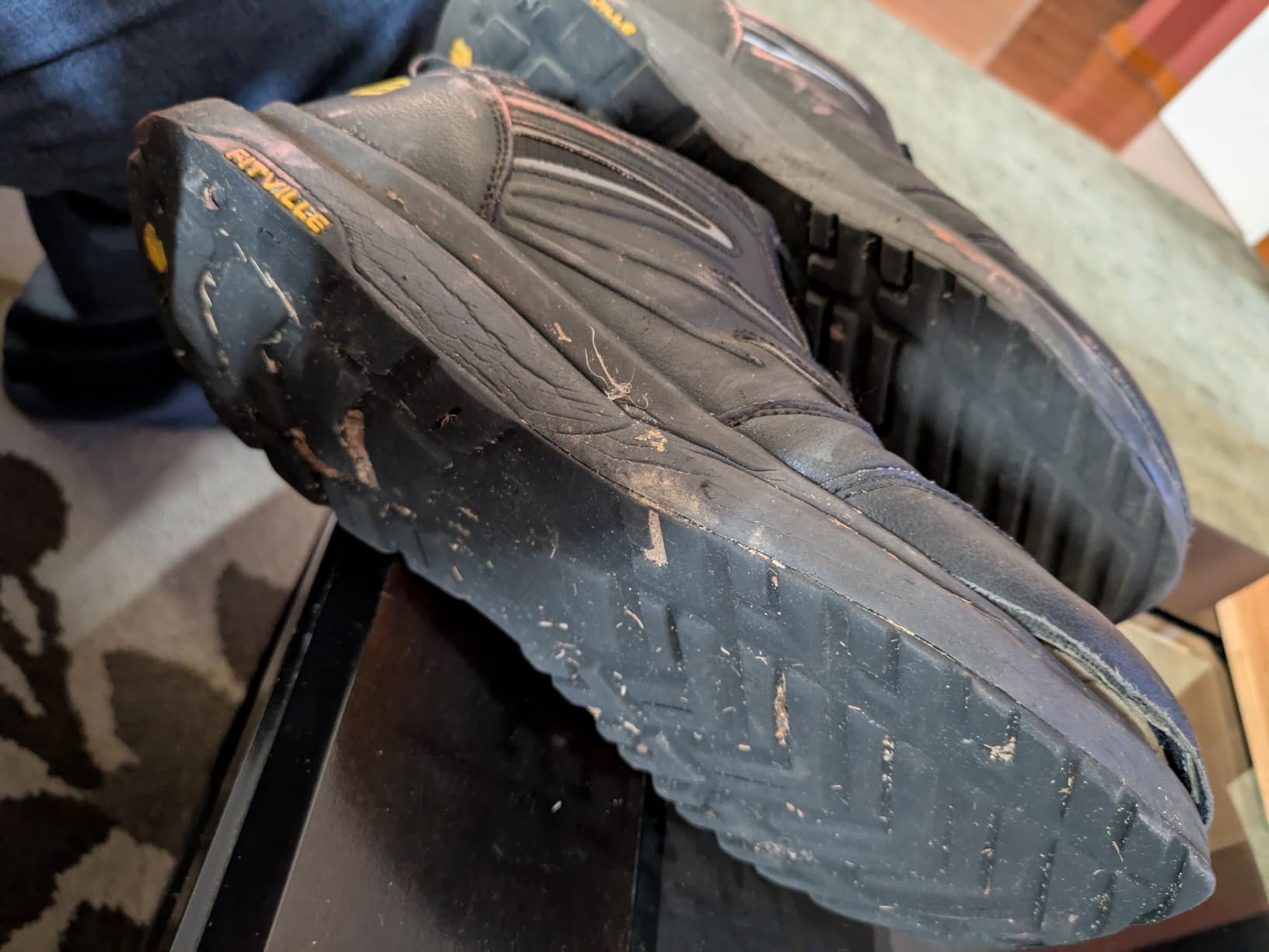 Another example of FitVille hiking shoe durability issue showing upper material separation