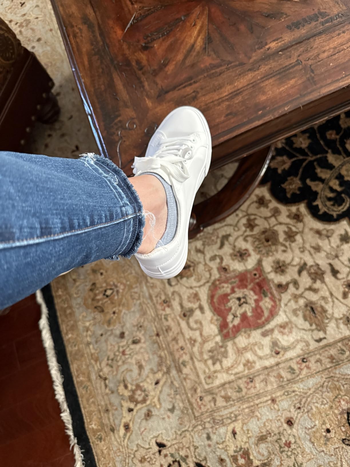 SERNIAL tennis shoes detail showing PU leather texture and lace-up design