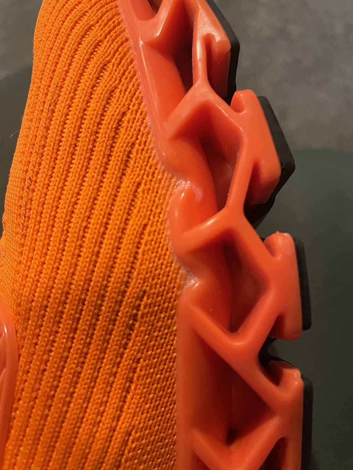 SKDOIUL shoe showing wear patterns and sole construction after extended use