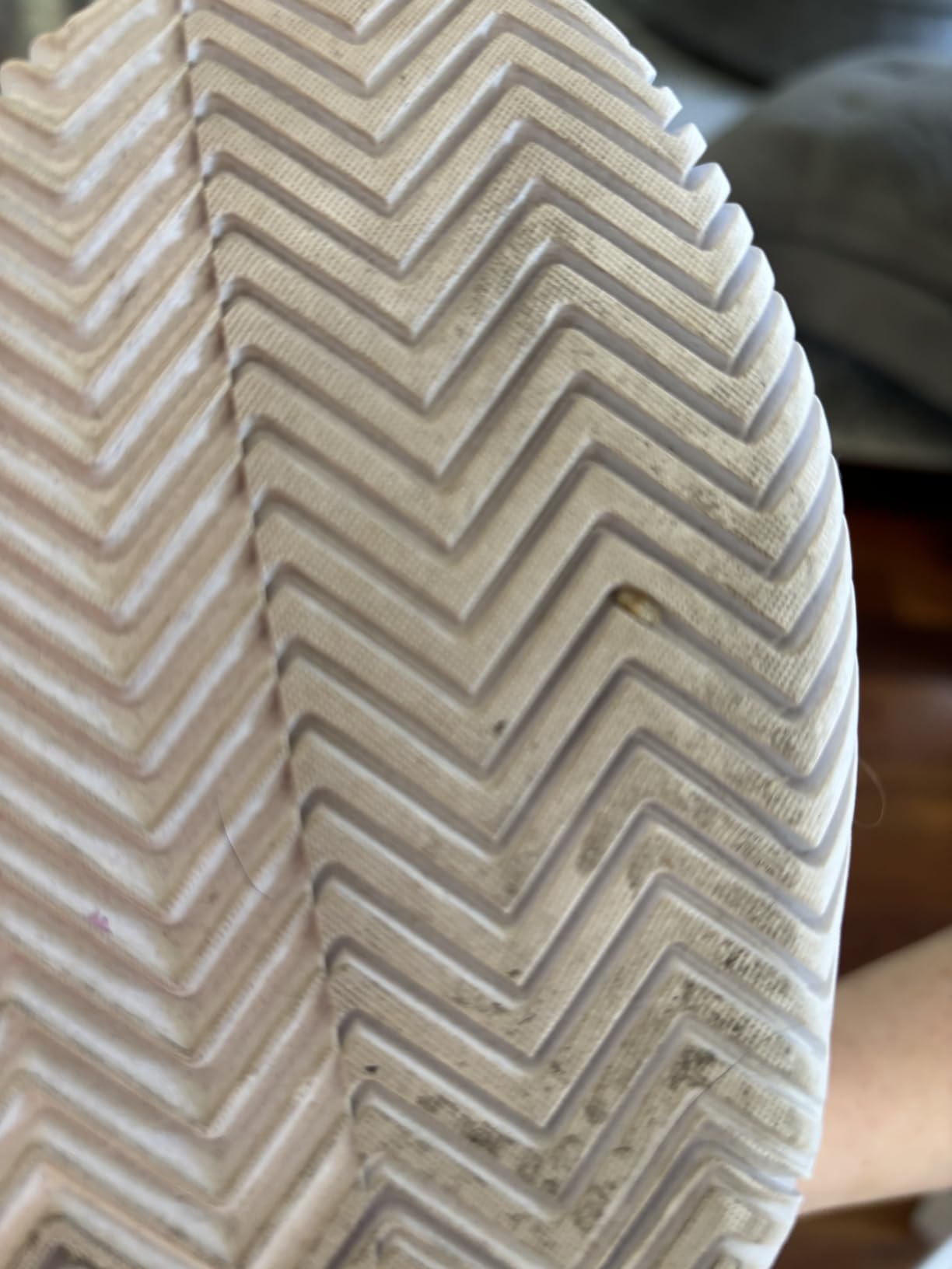 Close-up of Adidas Gamecourt 2 showing Adiwear outsole tread pattern for court traction