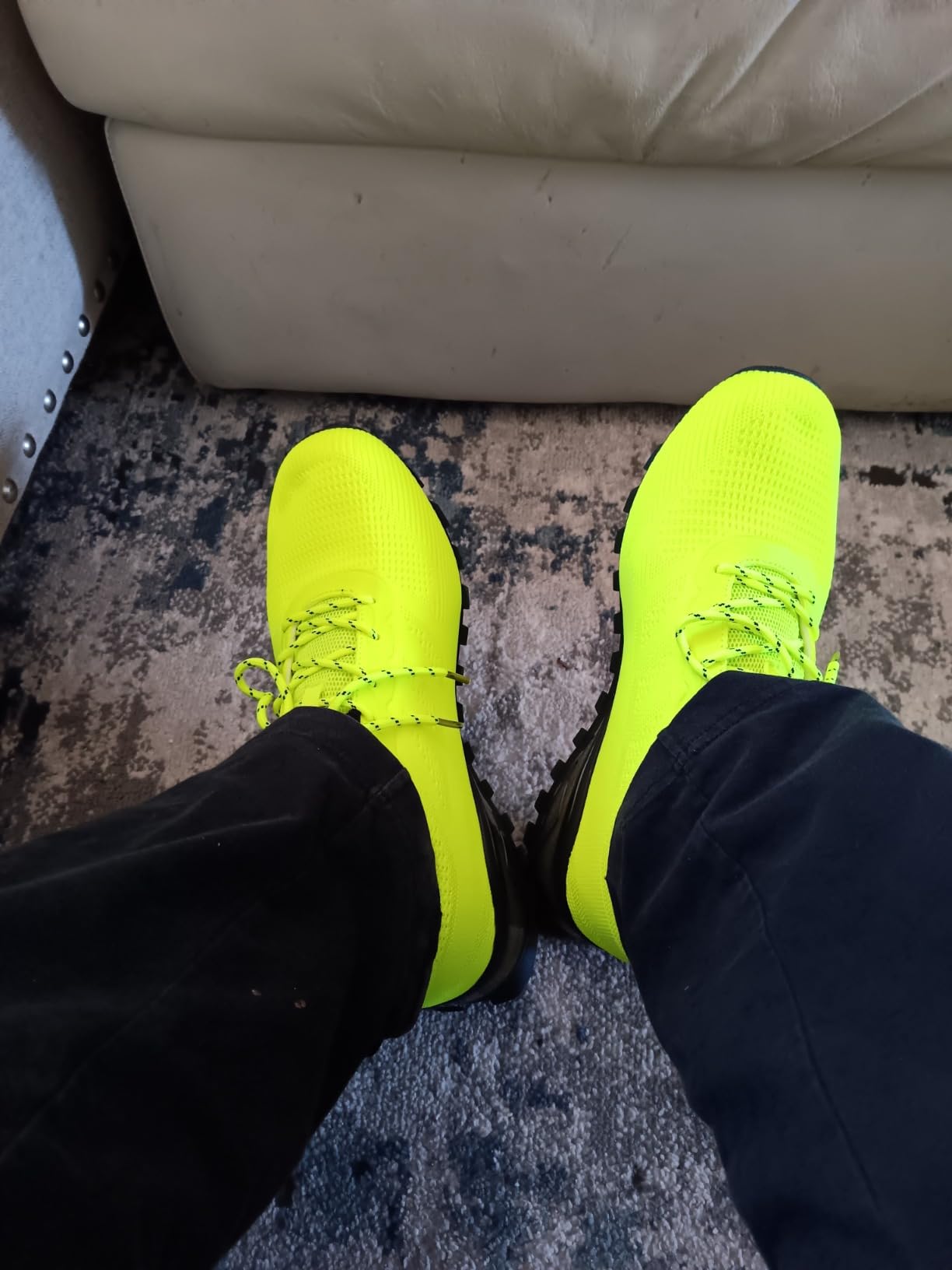 Action shot showing sneakers during cross-training workout with good grip and stability