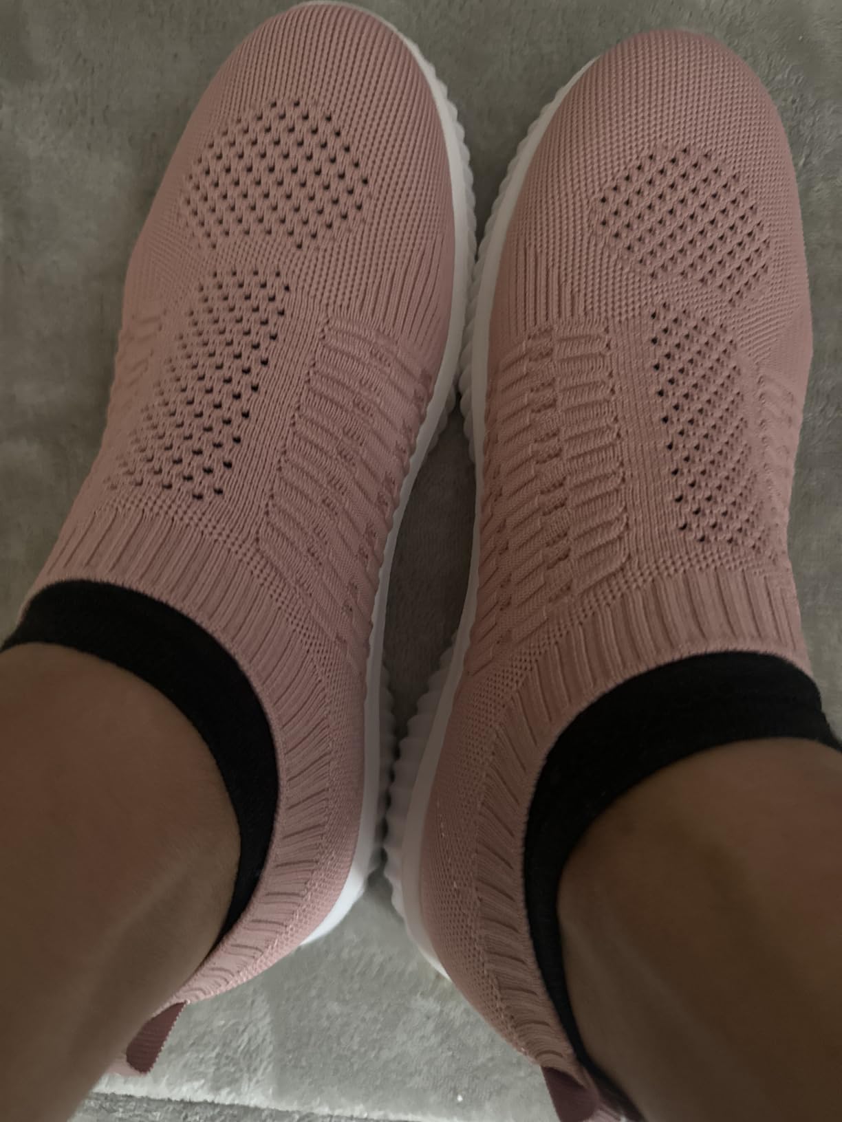 konhill Women's Walking Shoes showing stretchy mesh construction and pull-on design details