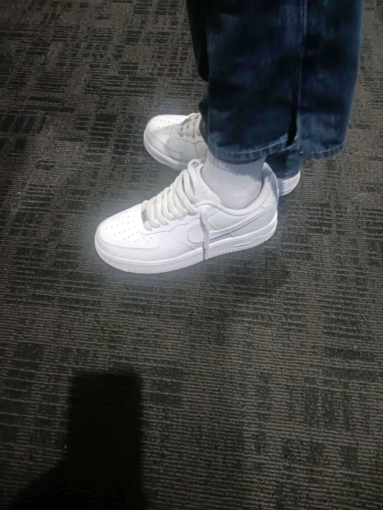 Nike Air Force 1 rubber outsole traction pattern and pivot point design
