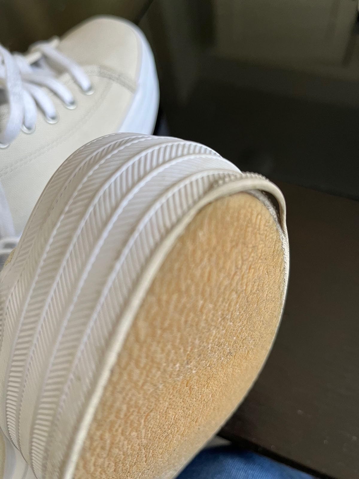 Close-up showing potential durability issue with sole separation on Keds Triple Up