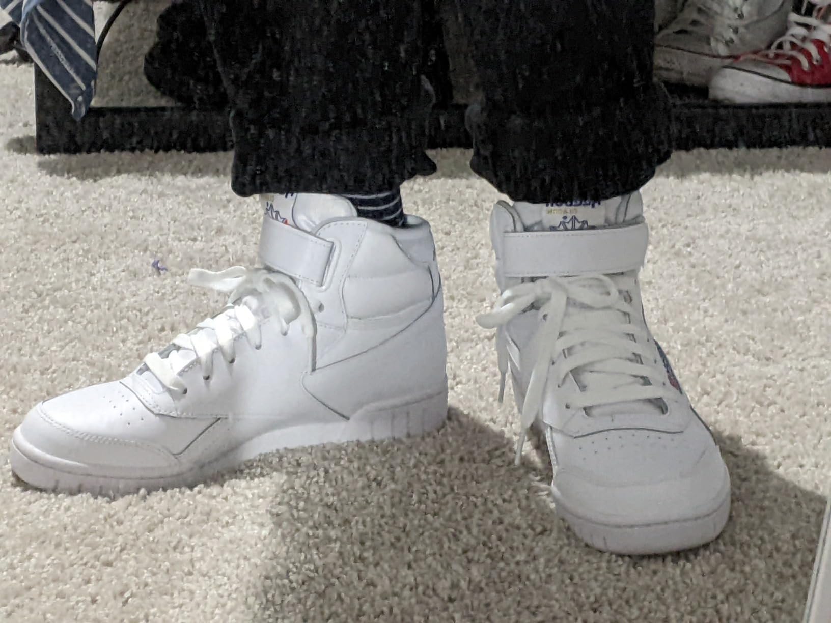 Final product shot of Reebok EX-O-FIT HI showing complete package and value proposition