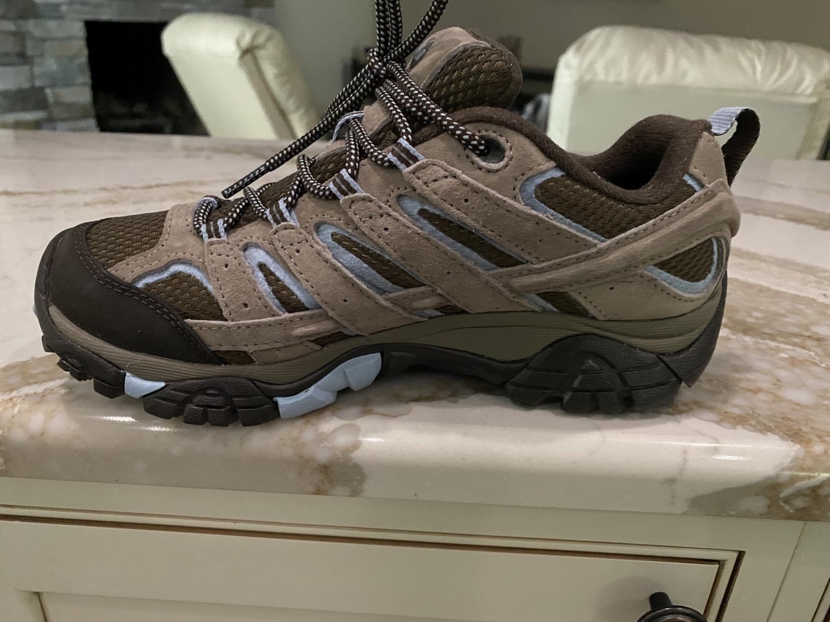 Merrell Moab 2 final product shot showing brindle colorway and overall design quality