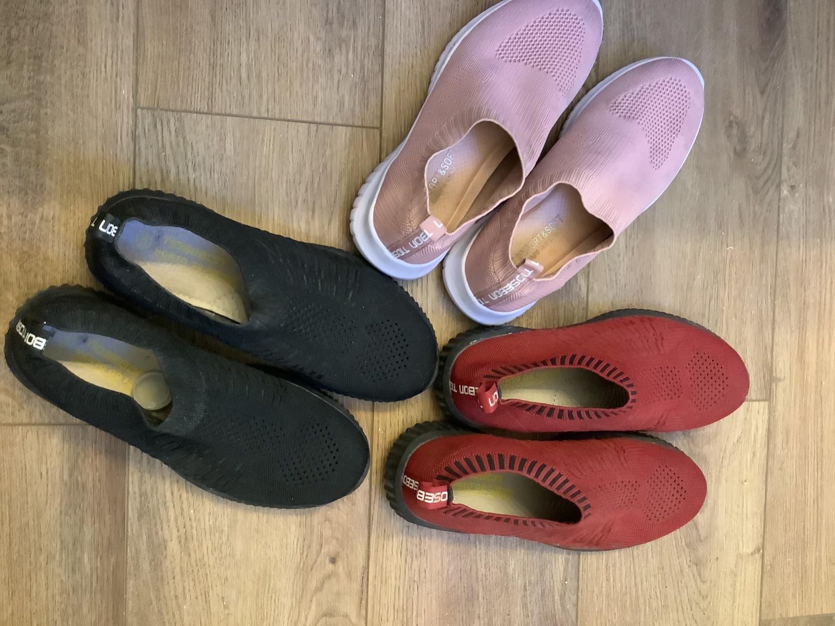 konhill Women's Shoes showing sole construction and breathable mesh upper from side angle
