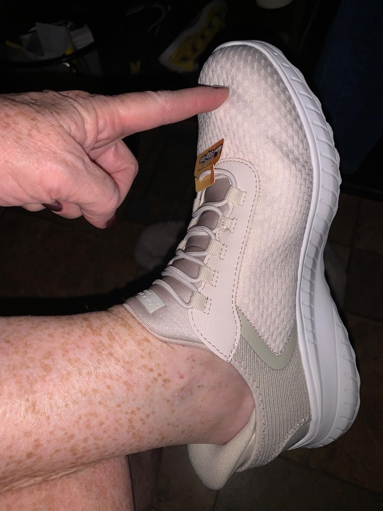 Skechers slip-ins sole pattern showing traction design and wear patterns