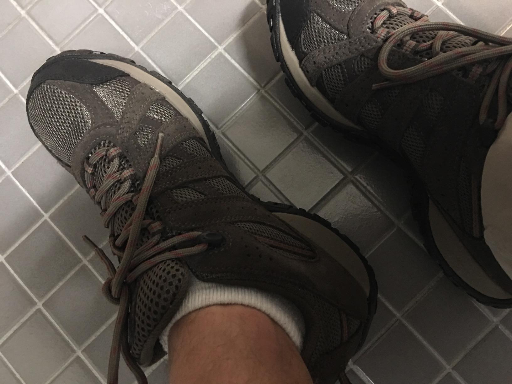 Columbia Redmond hiking shoes in challenging terrain showing durability and performance