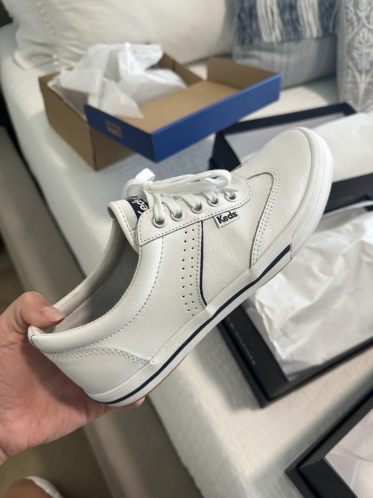 Keds Courty Core showing soft leather upper construction and classic lacing system