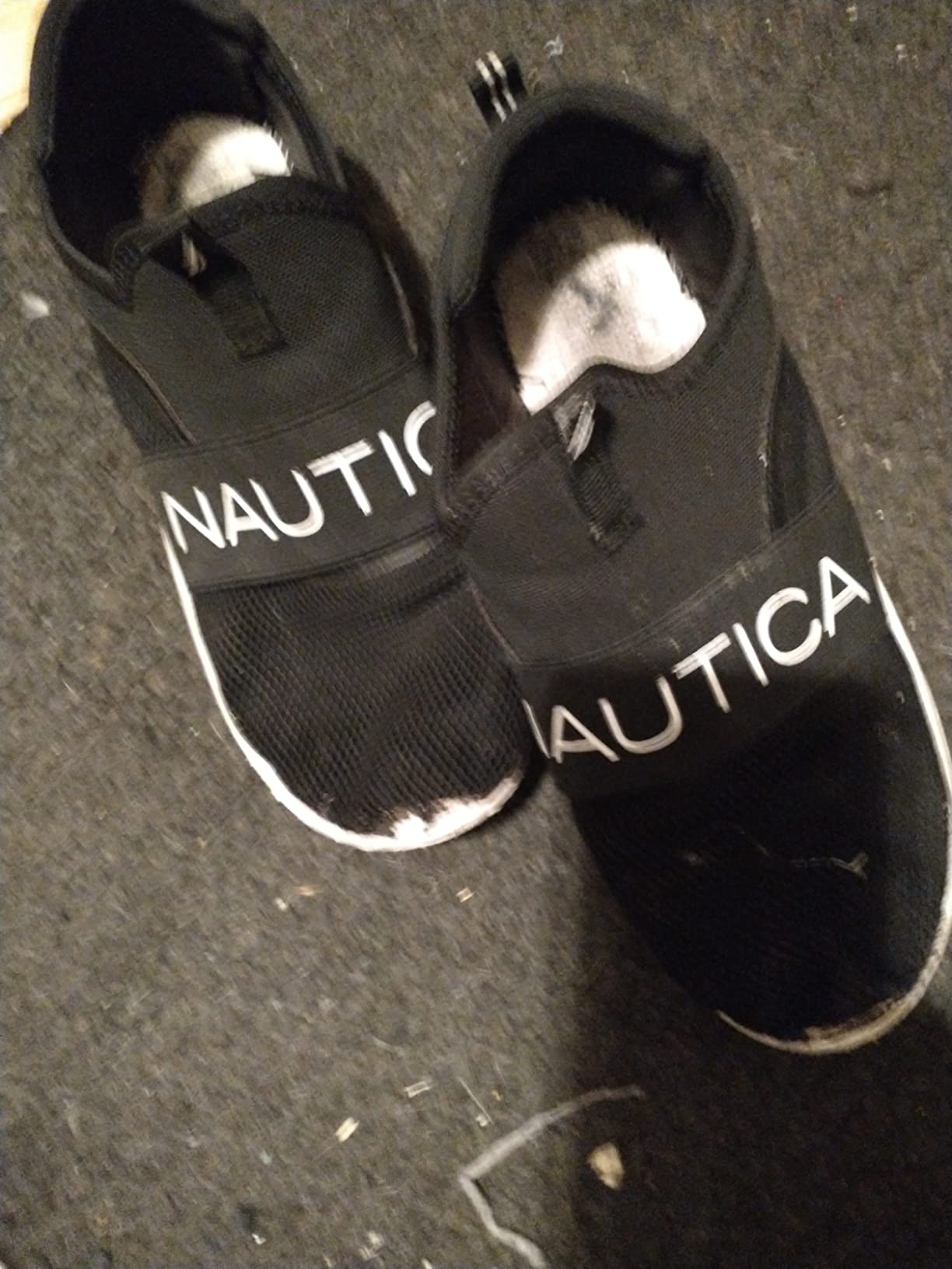 Close-up of Nautica boys sneaker showing fabric upper construction and slip-on entry design