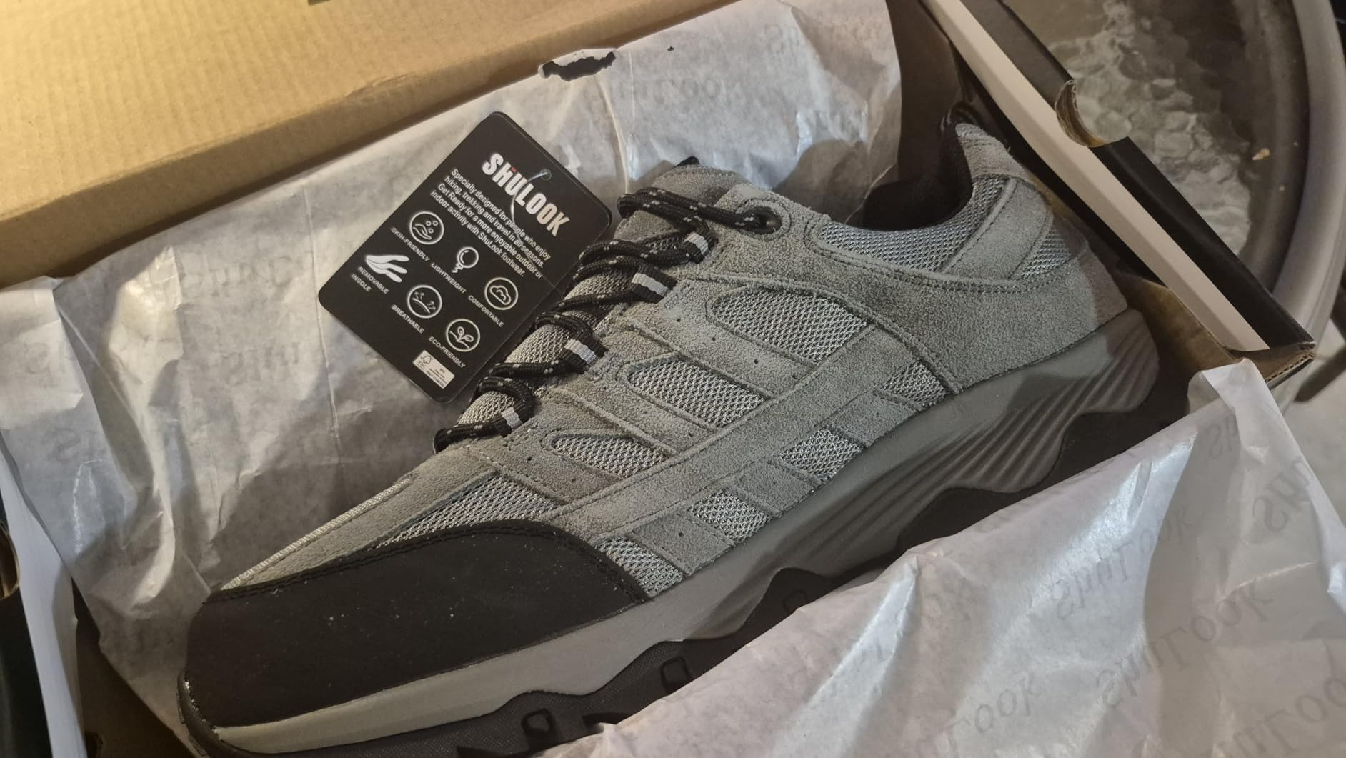 SHULOOK hiking shoes after 8 weeks of intensive testing showing wear patterns