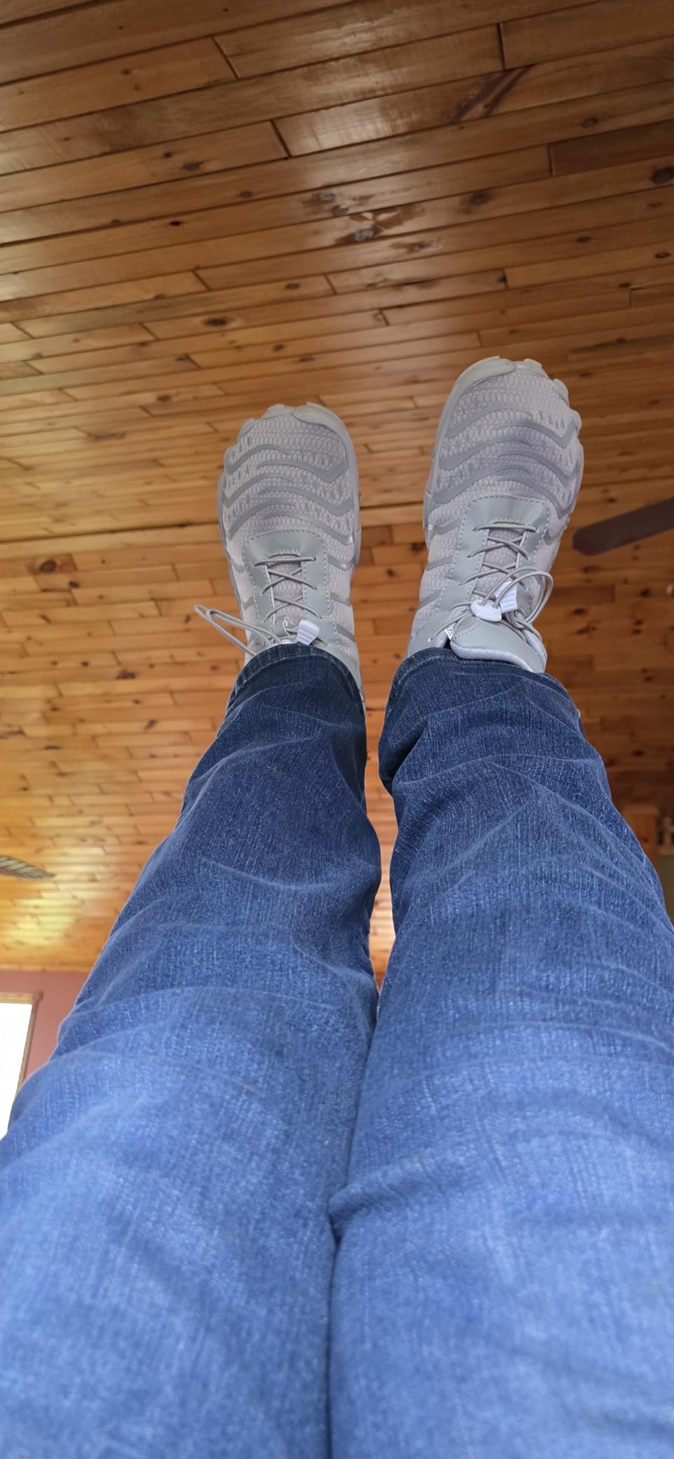 Side profile showing zero drop design and wide toe box construction