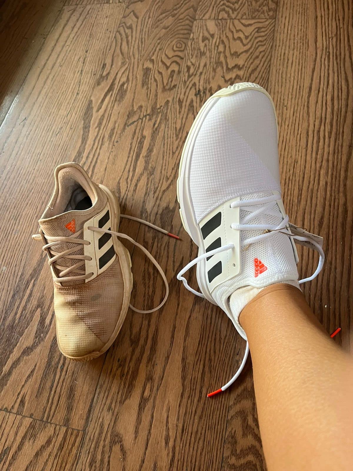 Adidas Gamecourt showing wear patterns after 8 weeks of tennis court testing