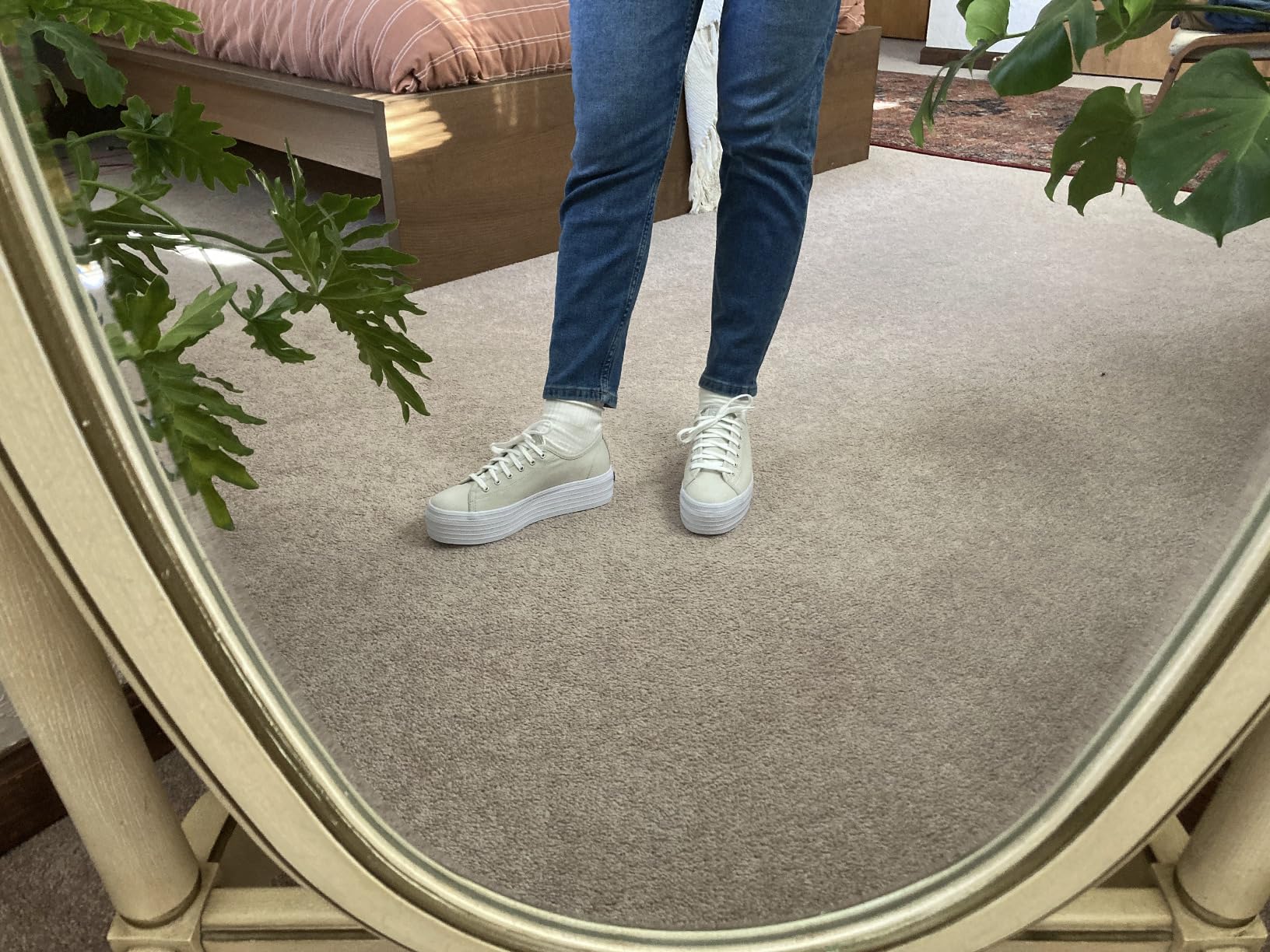 Keds Triple Up platform sneakers showing wear after several weeks of regular use